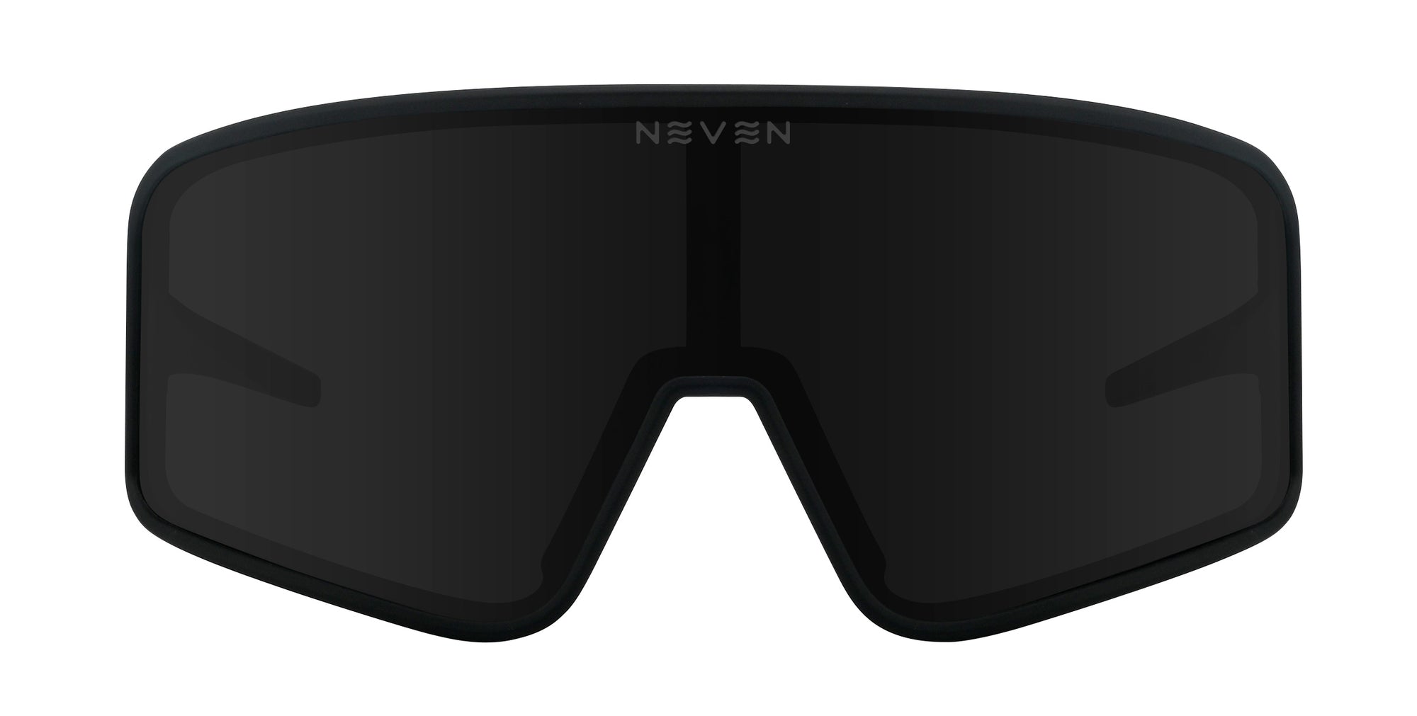 Resilience oversized black sunglasses with dark lenses.