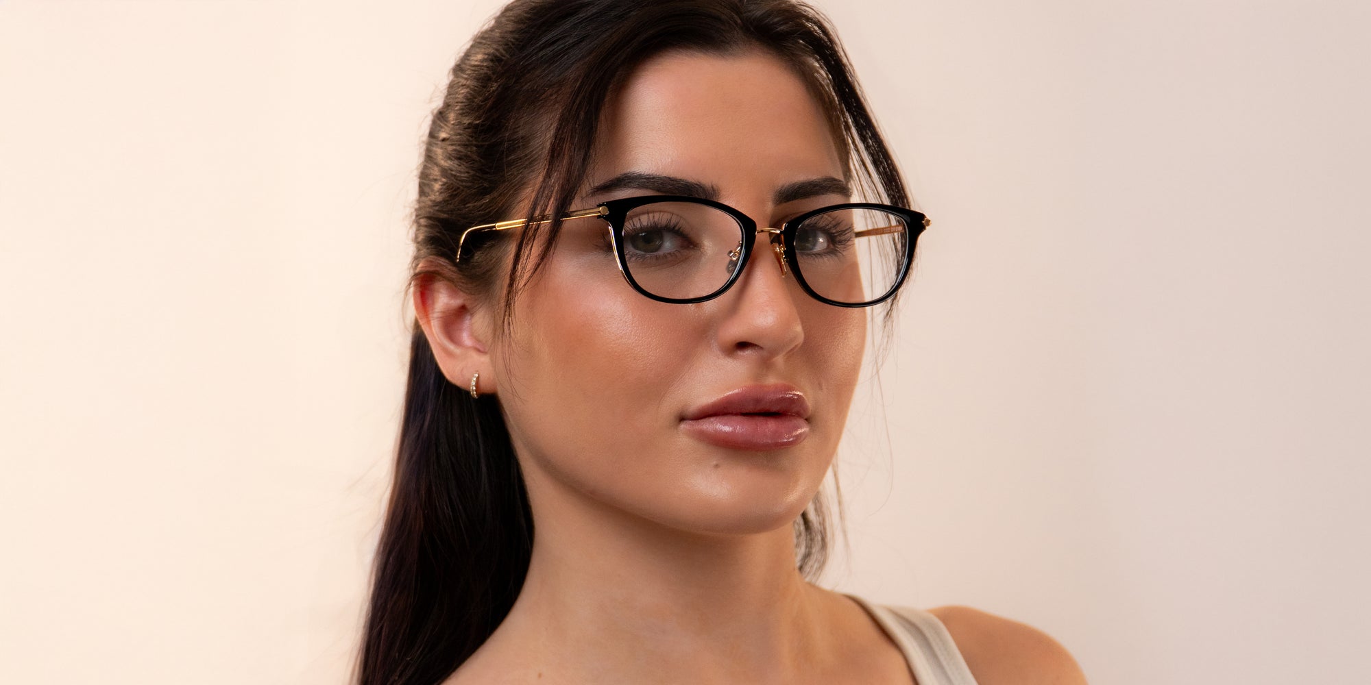 Frances black prescription glasses from Neven Eyewear.