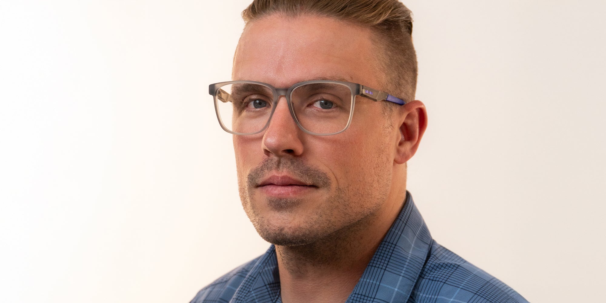 Utah clear rectangle prescription glasses from Neven Eyewear.