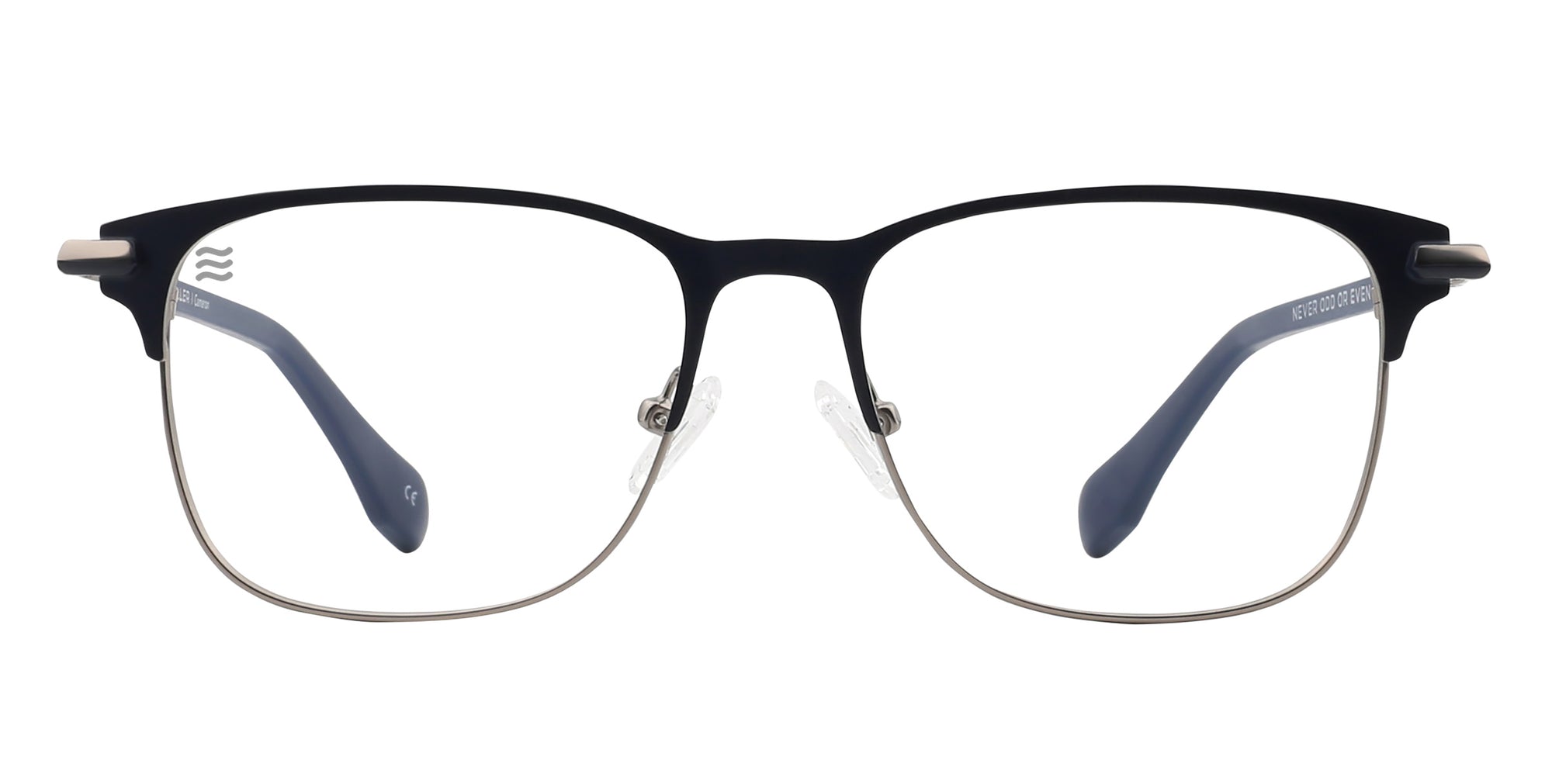 Cameron Black & Silver Rectangle prescription glasses from Neven Eyewear.