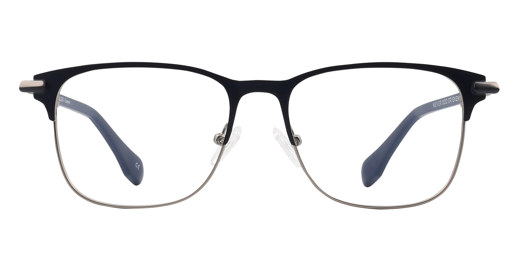 Cameron Black & Silver Rectangle prescription glasses from Neven Eyewear.