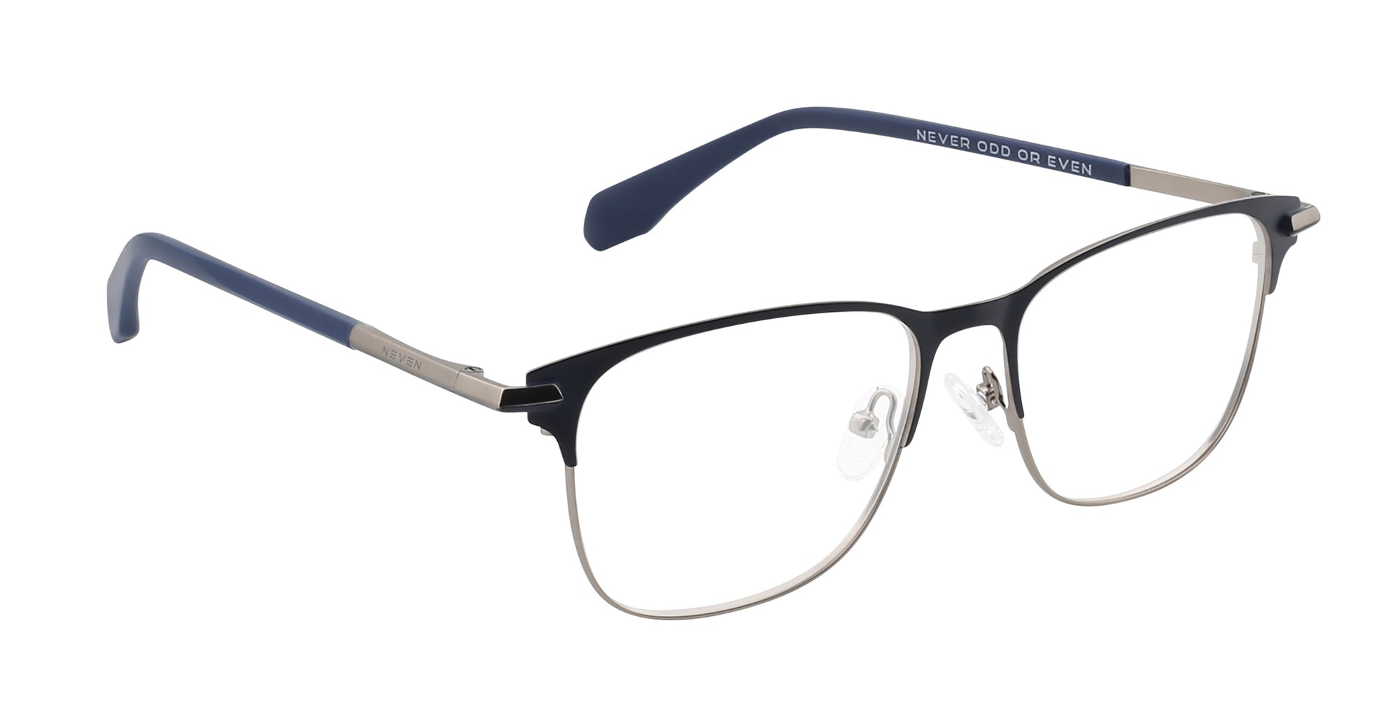 Cameron Black & Silver Rectangle prescription glasses from Neven Eyewear.
