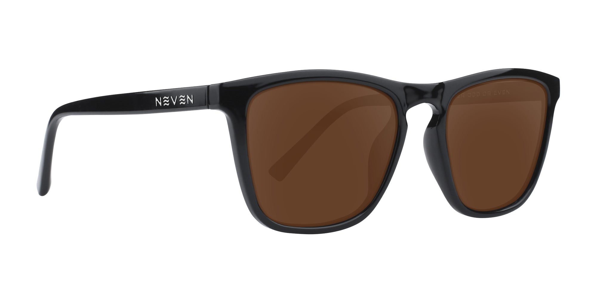 Nix Black Rectangular prescription glasses with brown lenses.