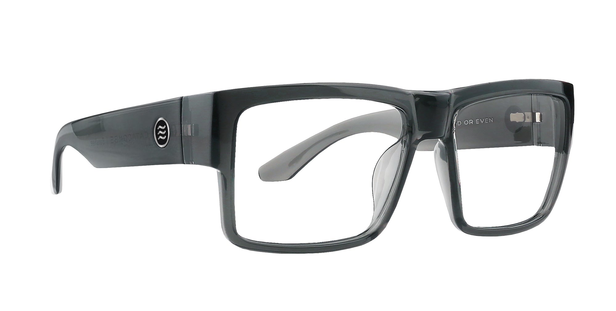 Banshee glasses in transparent gray frame and clear lenses