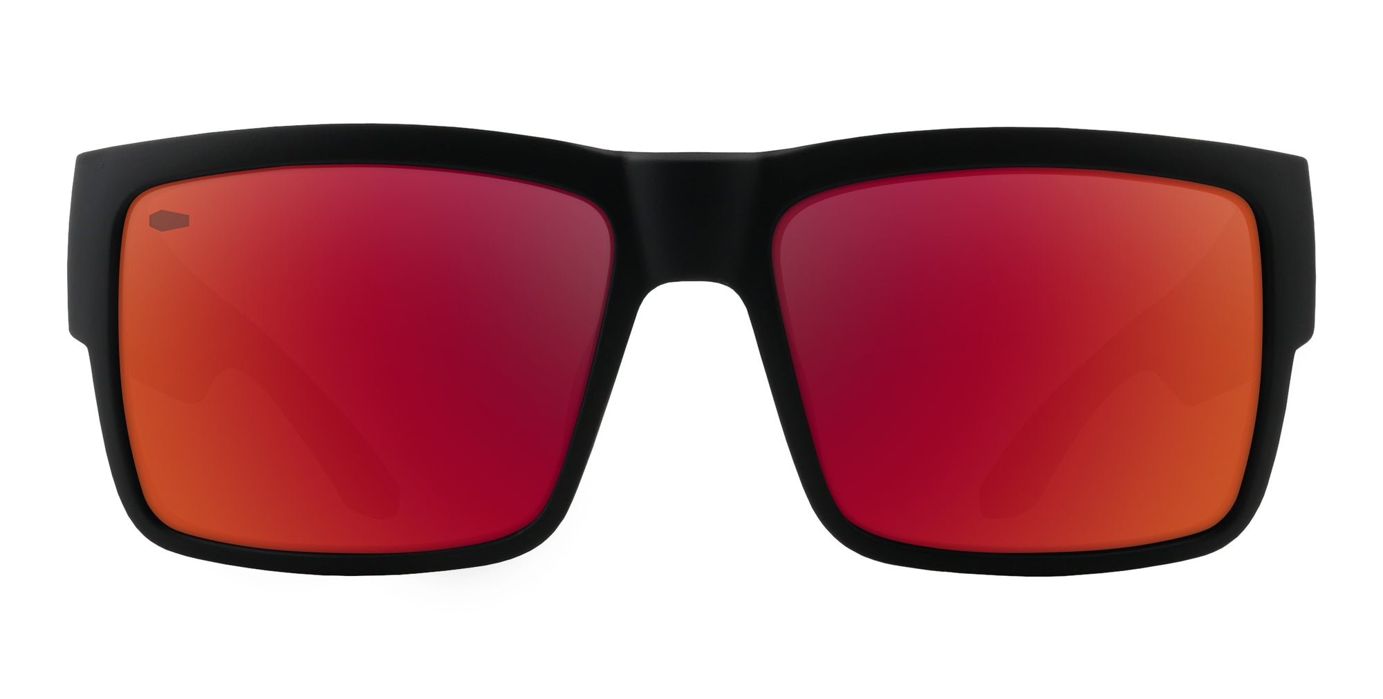 Havoc sunglasses with black frame and red lenses.