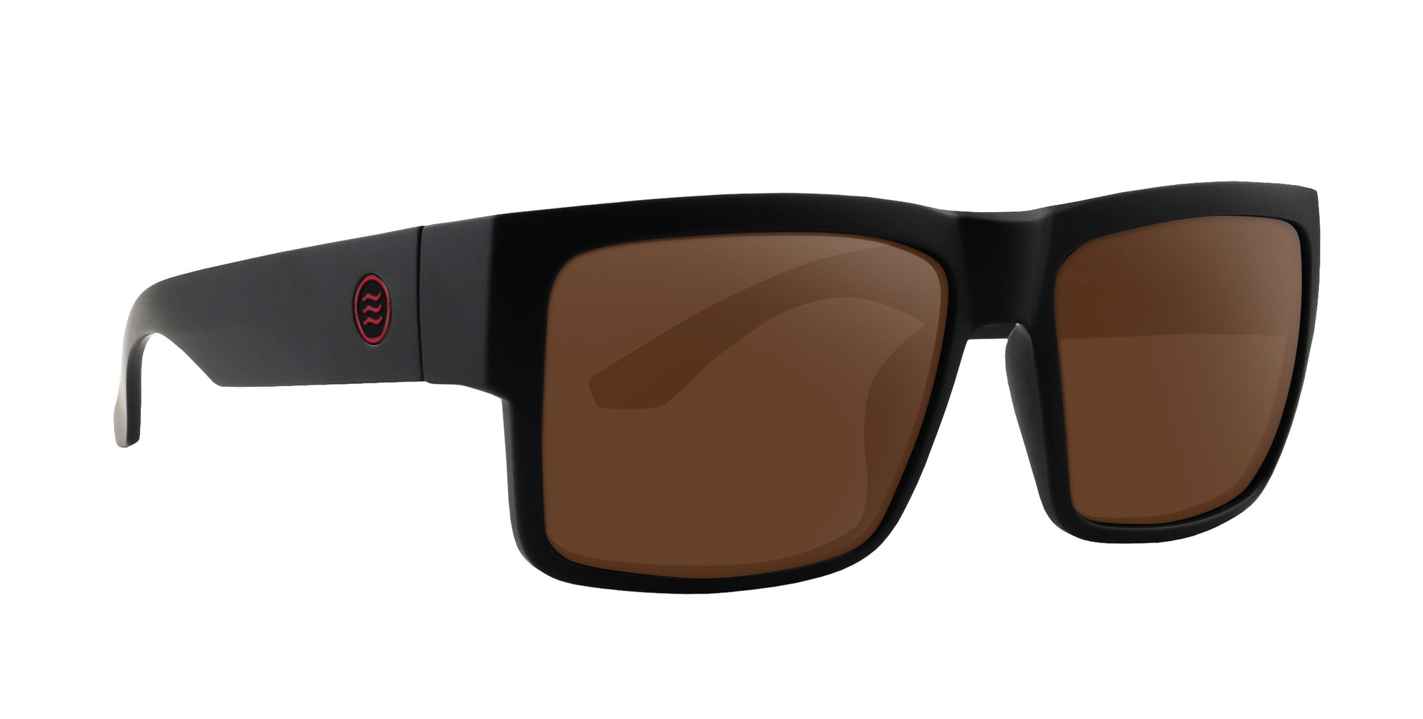 Havoc Black Square polarized sunglasses with brown lenses .