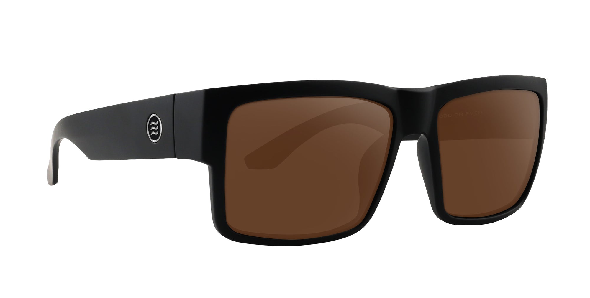 Relic Black Rectangular prescription glasses with brown lenses .