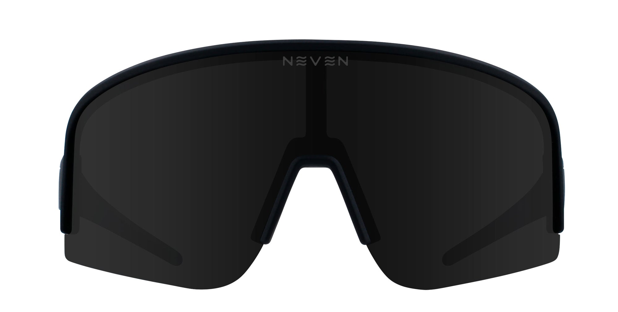 Threshold black wide polarized sunglasses with a sleek wraparound design.