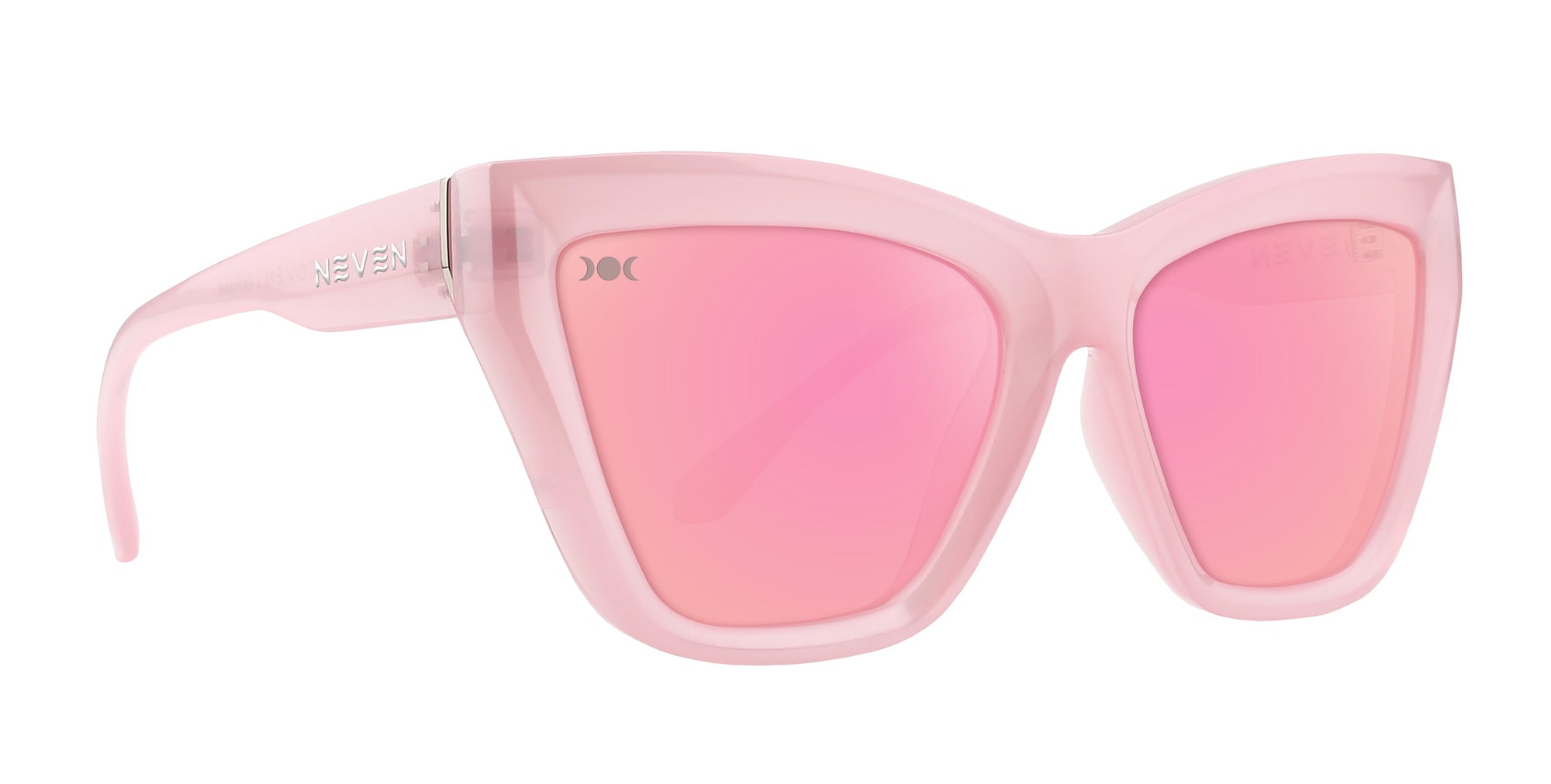 Eclipse Transparent Pink Cat Eye Polarized Sunglasses .