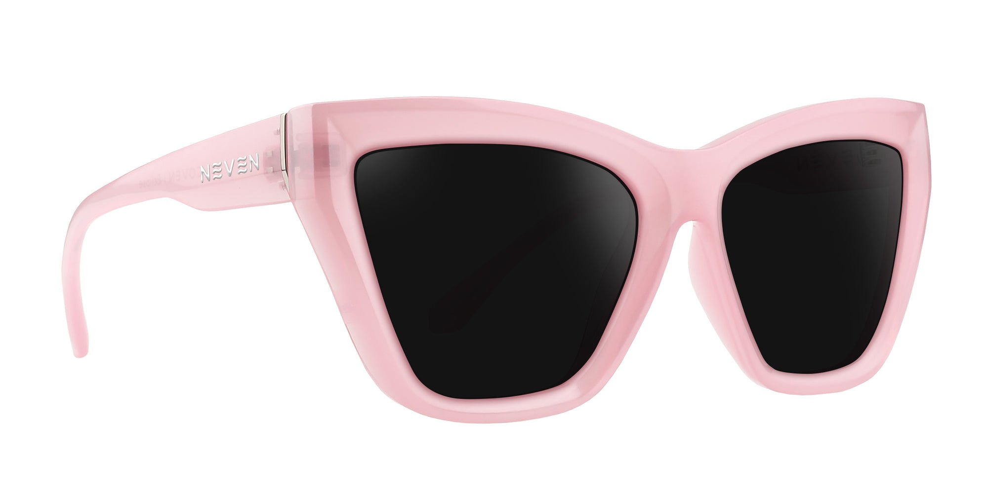 Eclipse pink cat-eye prescription glasses with black lenses .