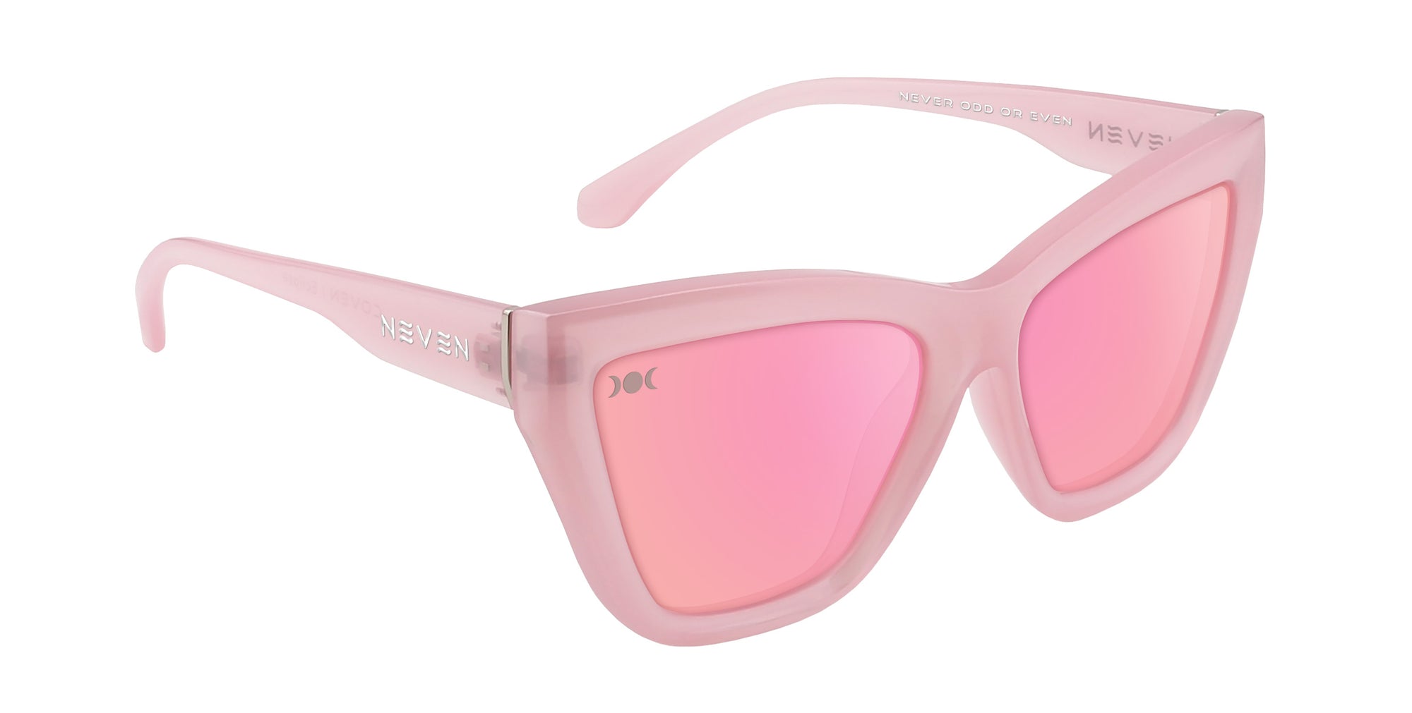Eclipse Transparent Pink Cat Eye Polarized Sunglasses from Neven Eyewear.