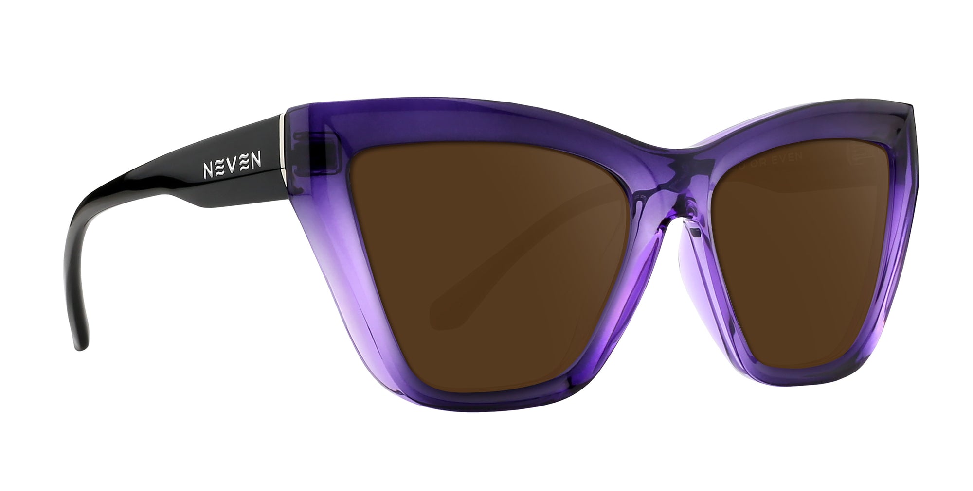 Ethereal Gradient Cat-Eye Prescription Glasses in purple with brown lenses.