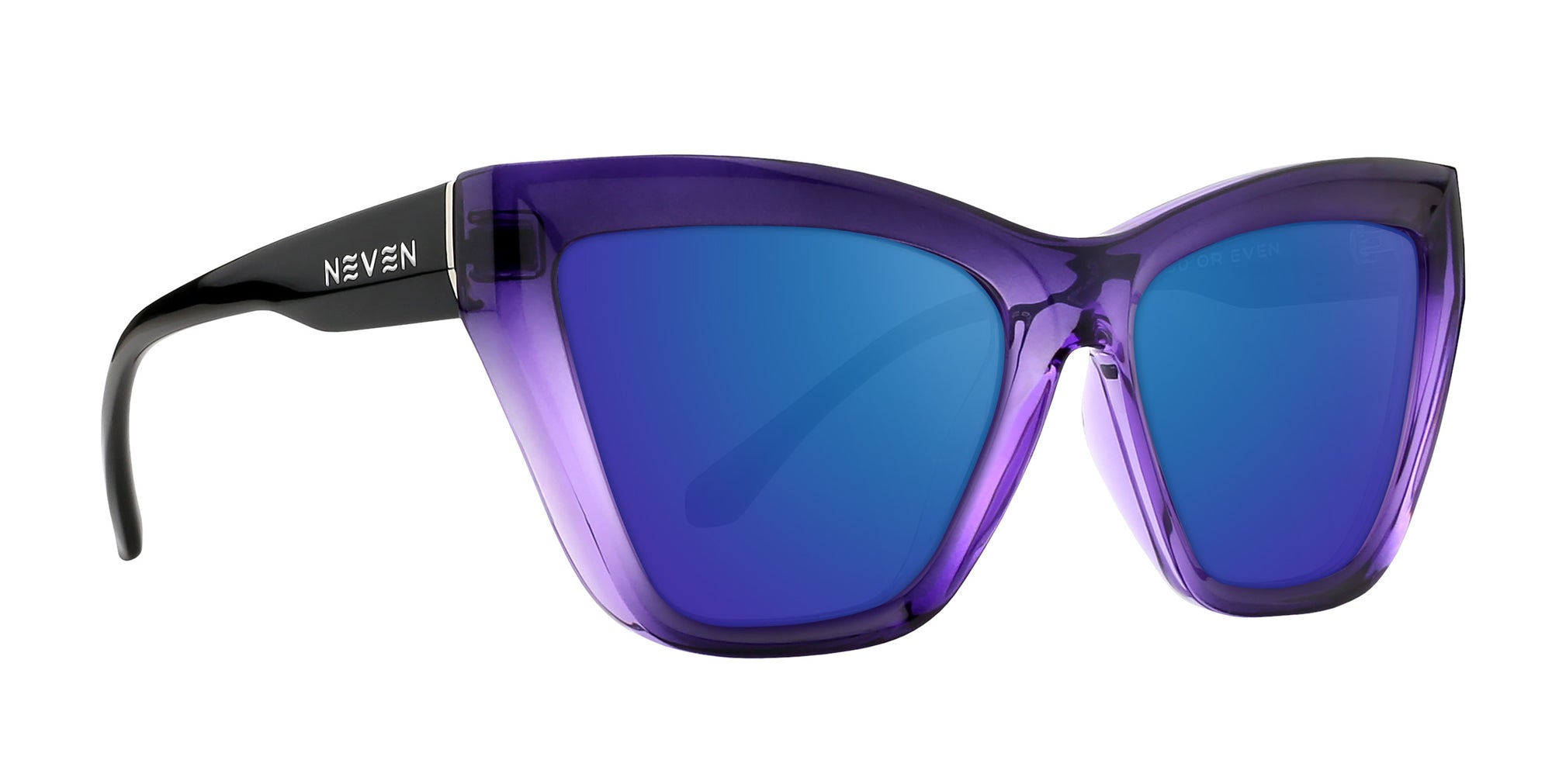 Ethereal Gradient Cat-Eye Prescription Glasses in purple with blue lenses.