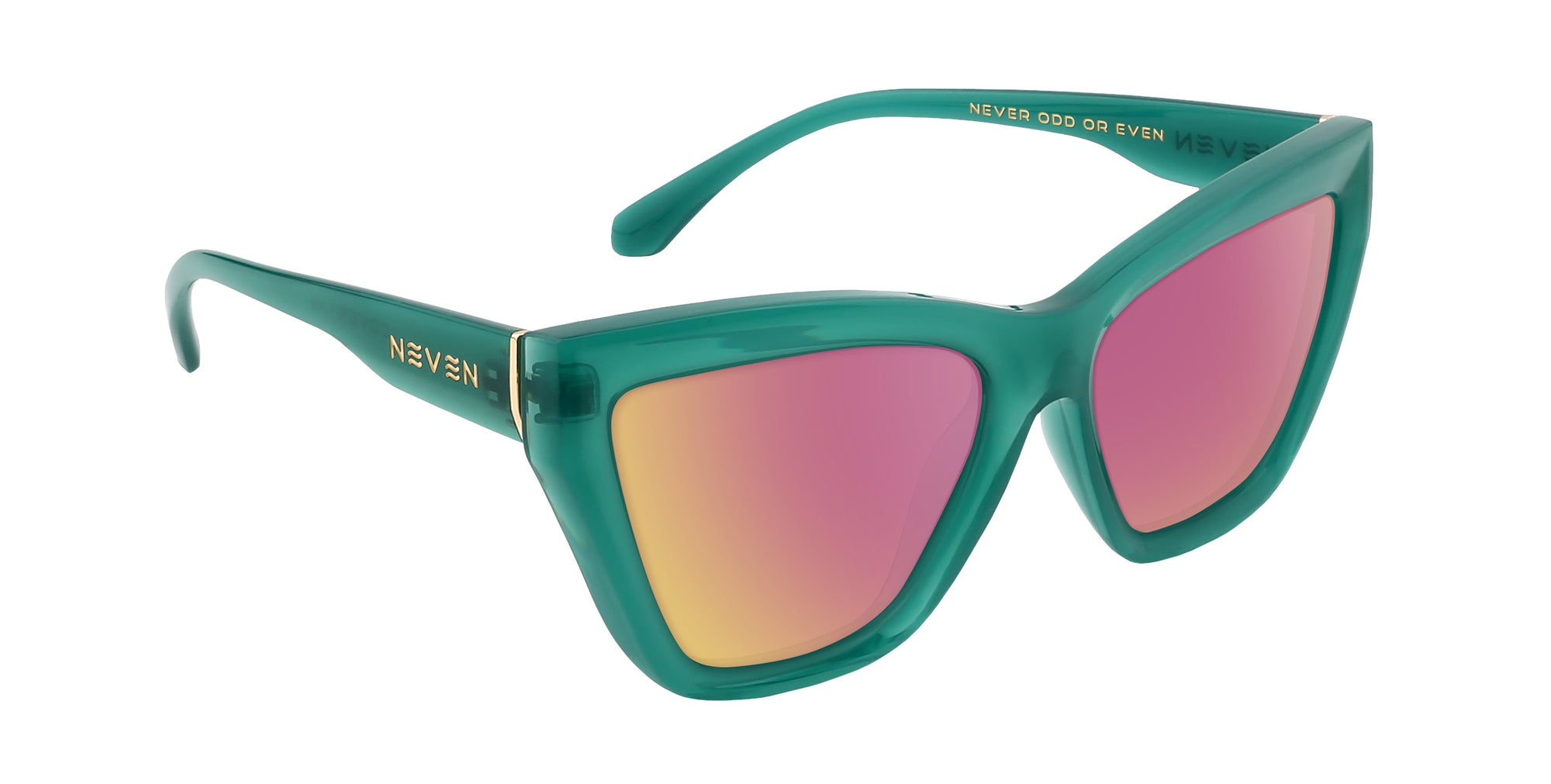 Iris green cat-eye polarized sunglasses from Neven Eyewear.
