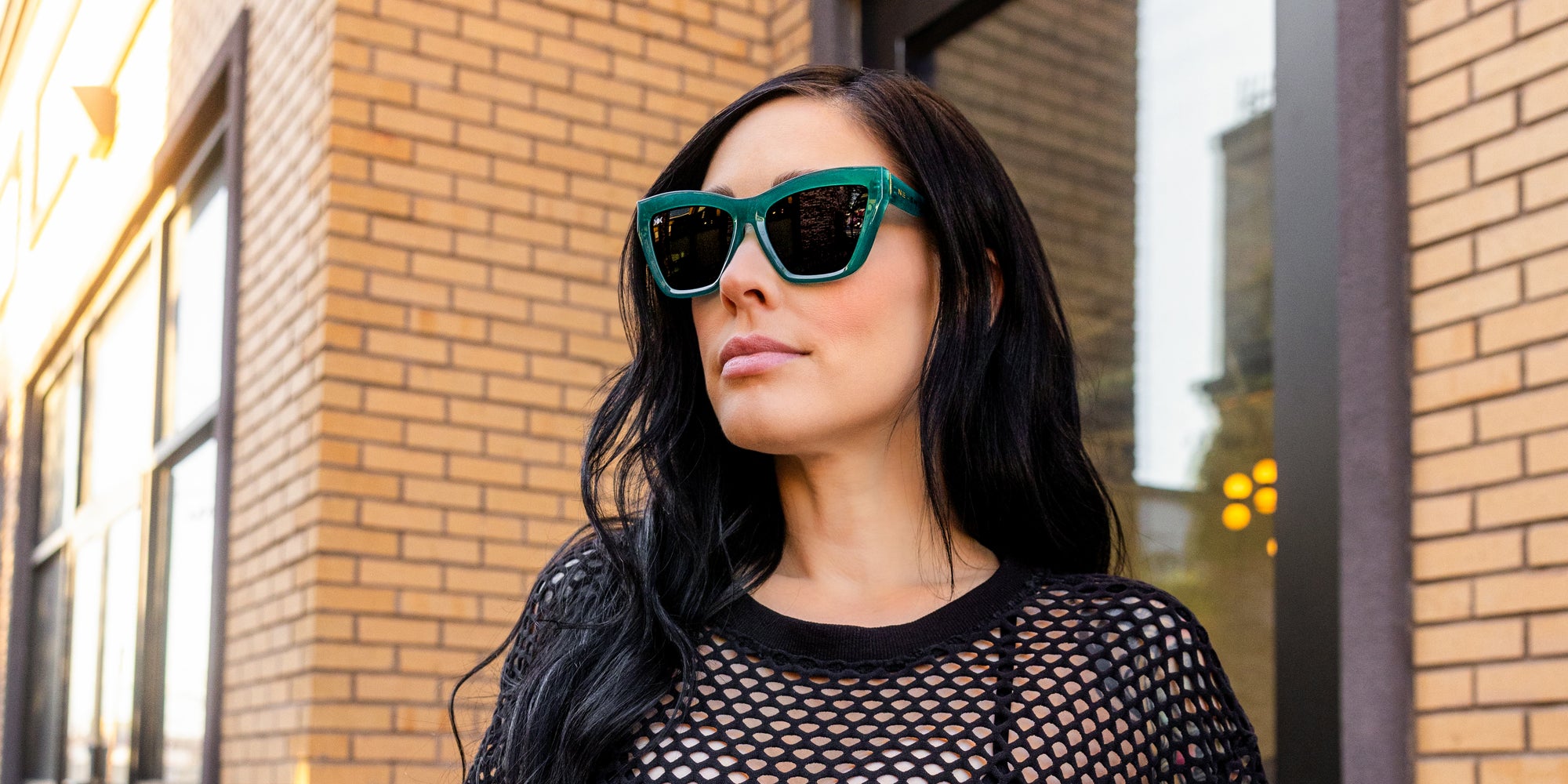 Iris Teal Cat Eye polarized sunglasses from Neven Eyewear.