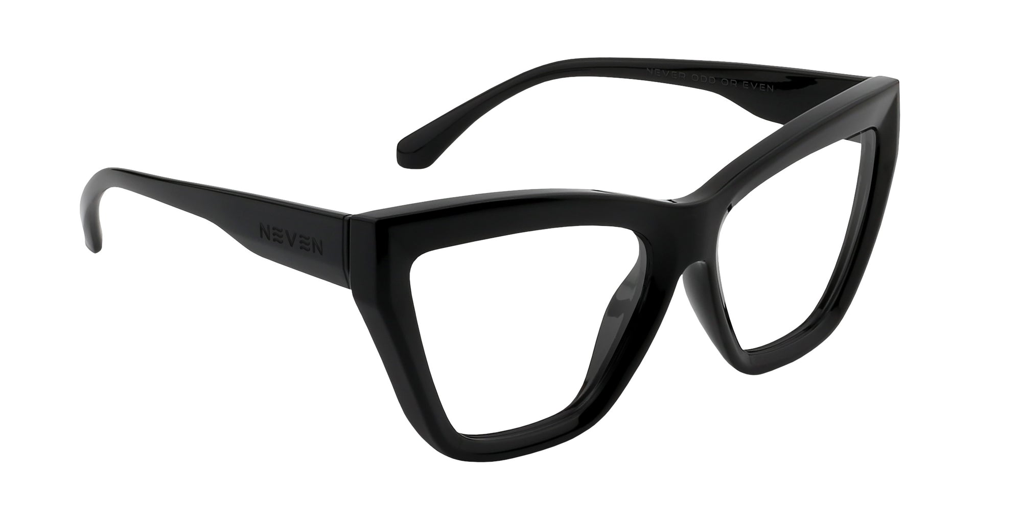 Nocturnal Black Cat-eye prescription glasses from Neven Eyewear.