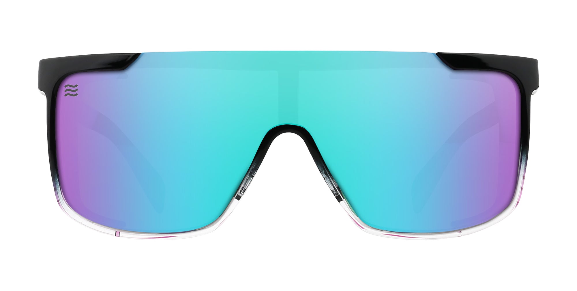 Night Watch Black Sporty polarized sunglasses with blue and purple lenses.