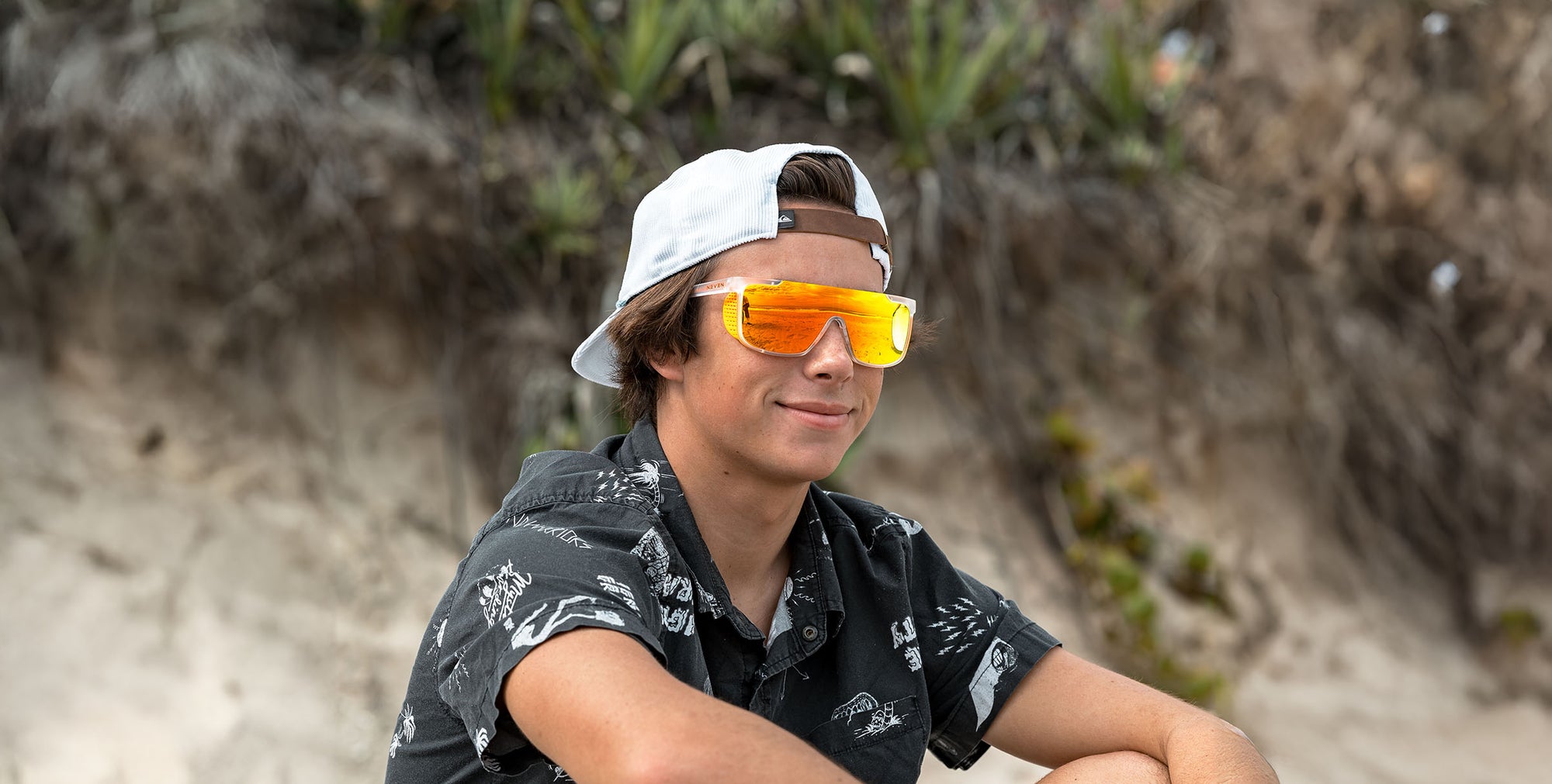 Sunflare White/orange Sports polarized sunglasses from Neven Eyewear.