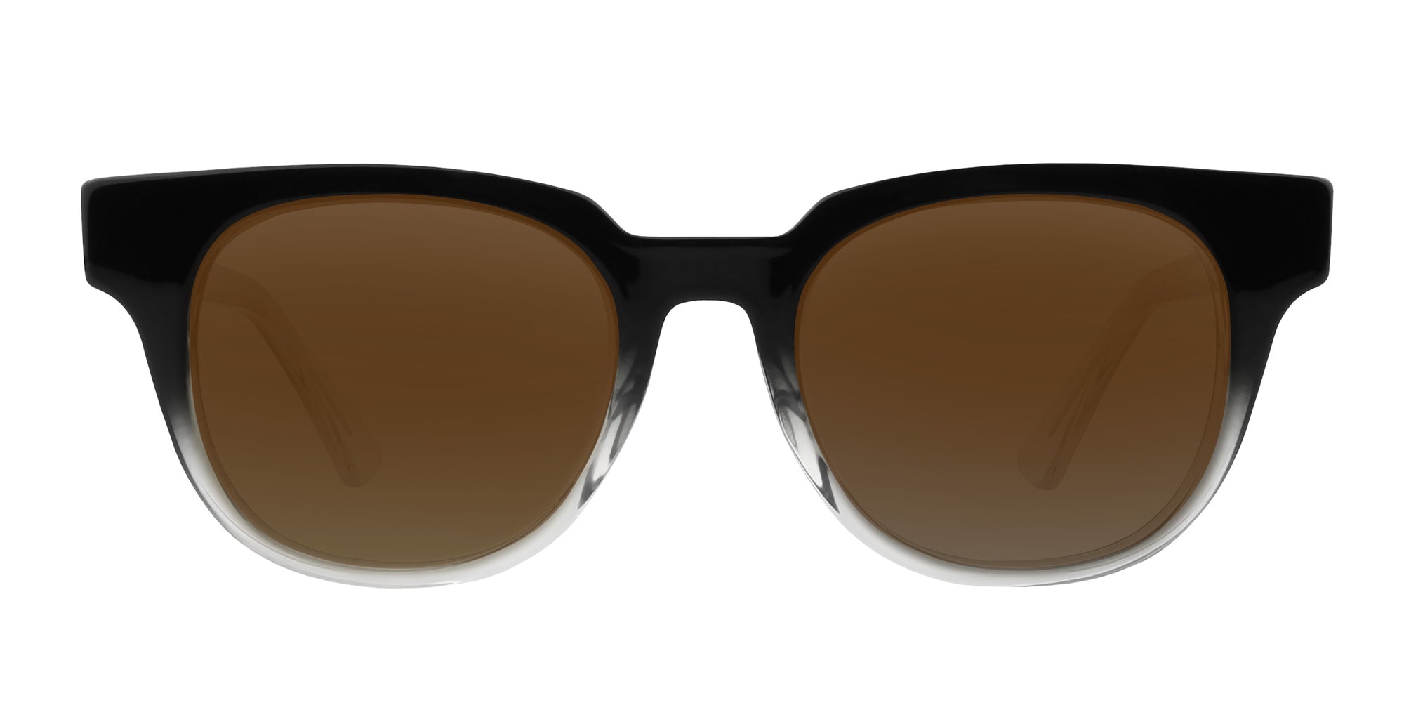 Fang Black Top/Transparent Rim Rectangular prescription glasses from Neven Eyewear.