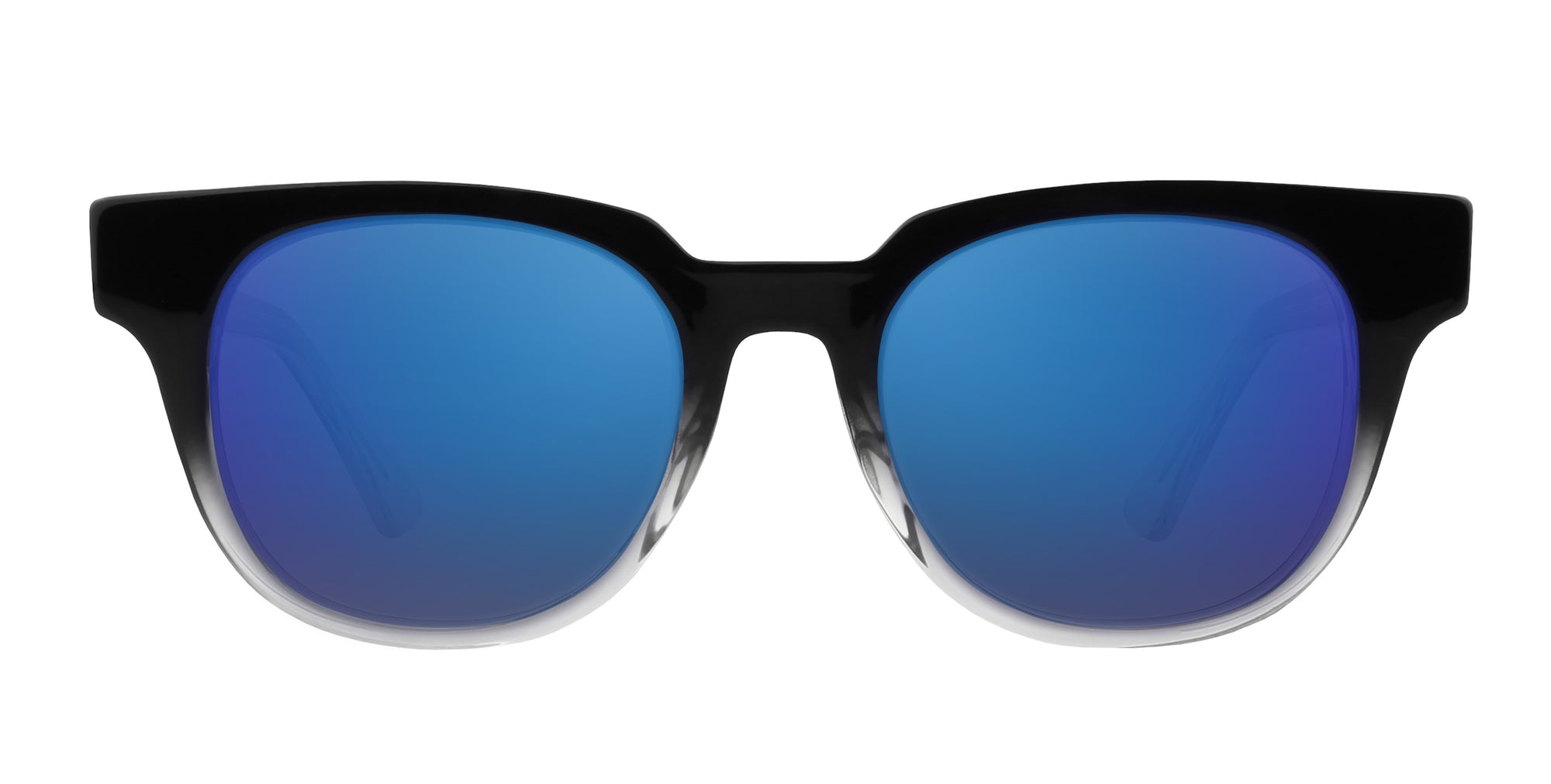 Fang Black Top/Transparent Rim Rectangular prescription glasses from Neven Eyewear.