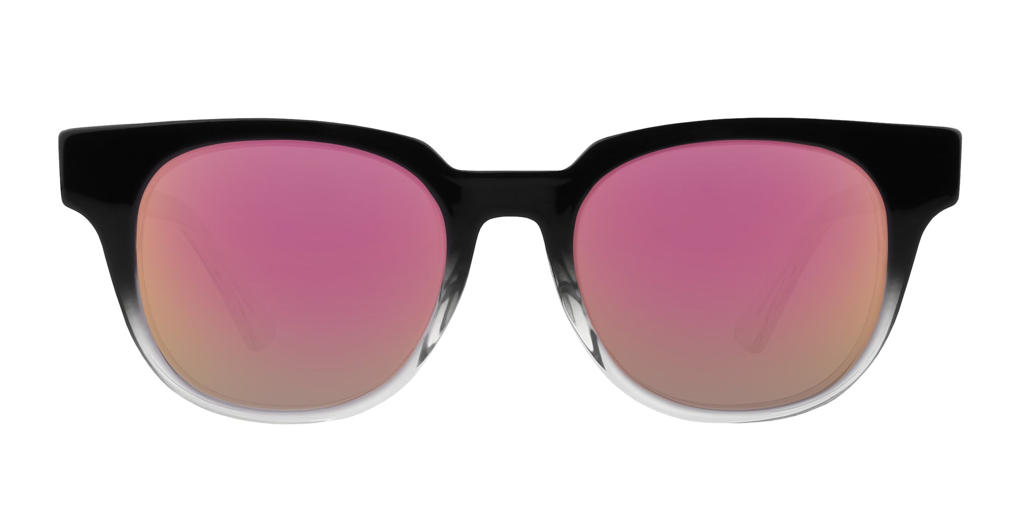 Fang Black Top/Transparent Rim Rectangular prescription glasses from Neven Eyewear.