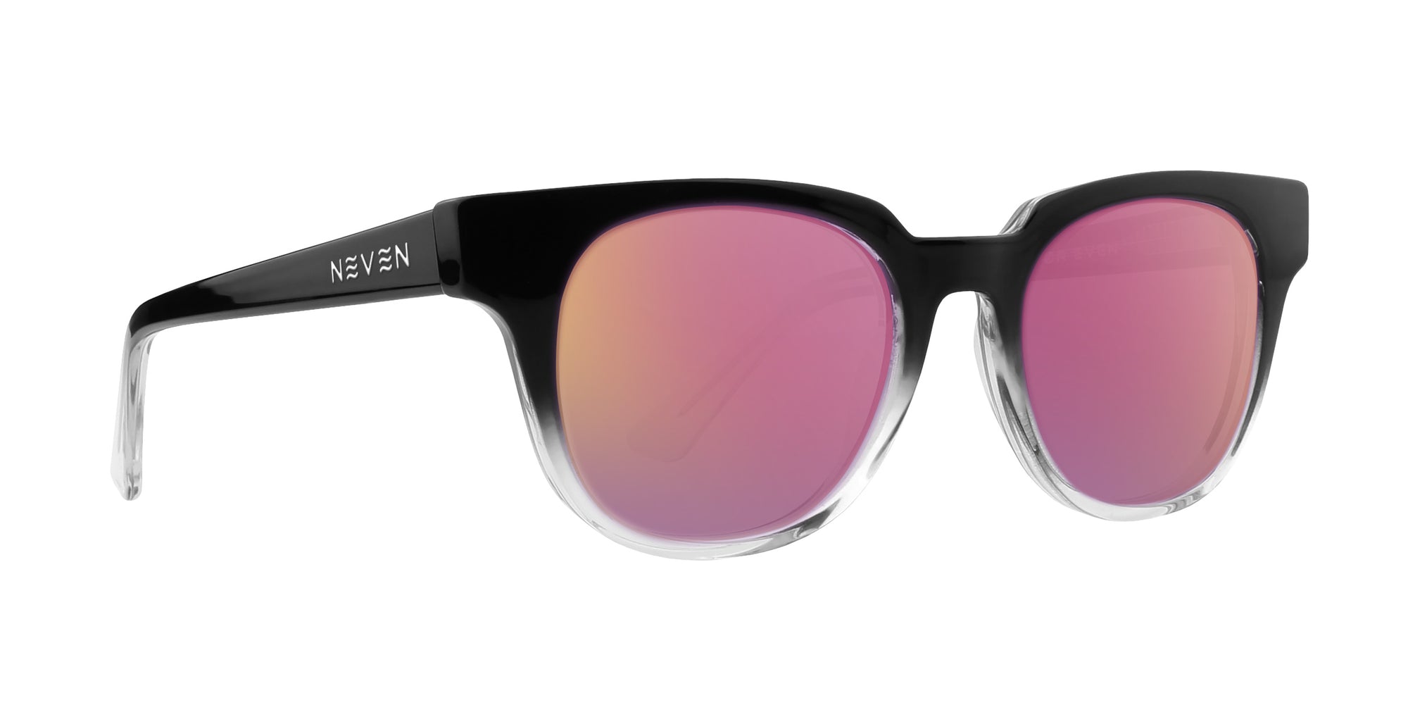 Fang Black Top/Transparent Rim Rectangular prescription glasses from Neven Eyewear.