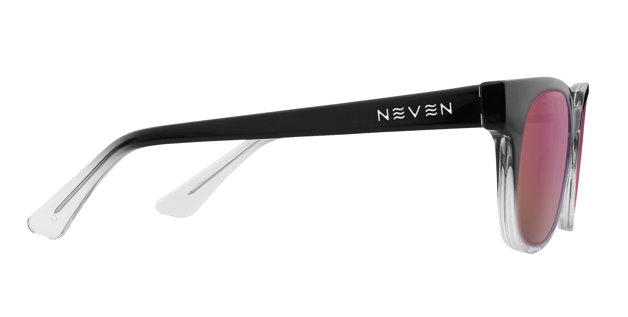 Fang Black Top/Transparent Rim Rectangular prescription glasses from Neven Eyewear.