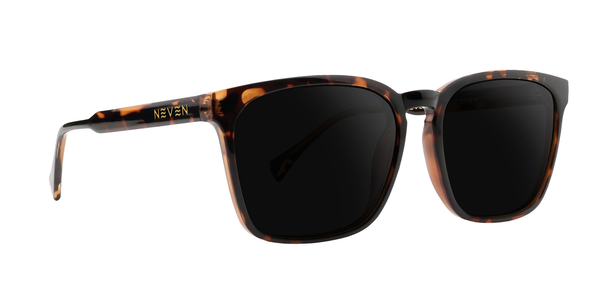 Chazz tortoiseshell rectangular prescription glasses with dark lenses.