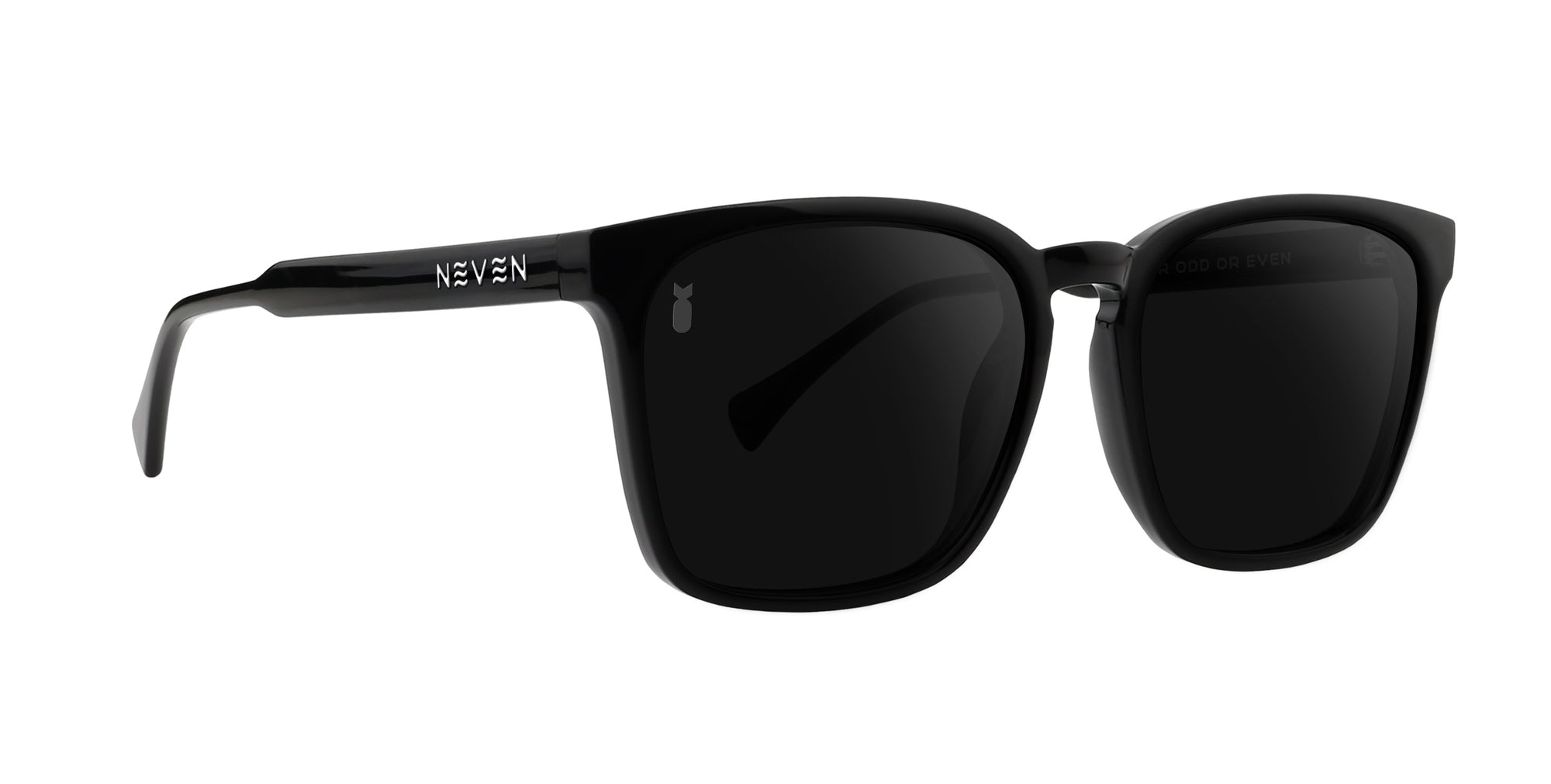Rufus Black Rectangular Polarized Sunglasses with dark lenses.