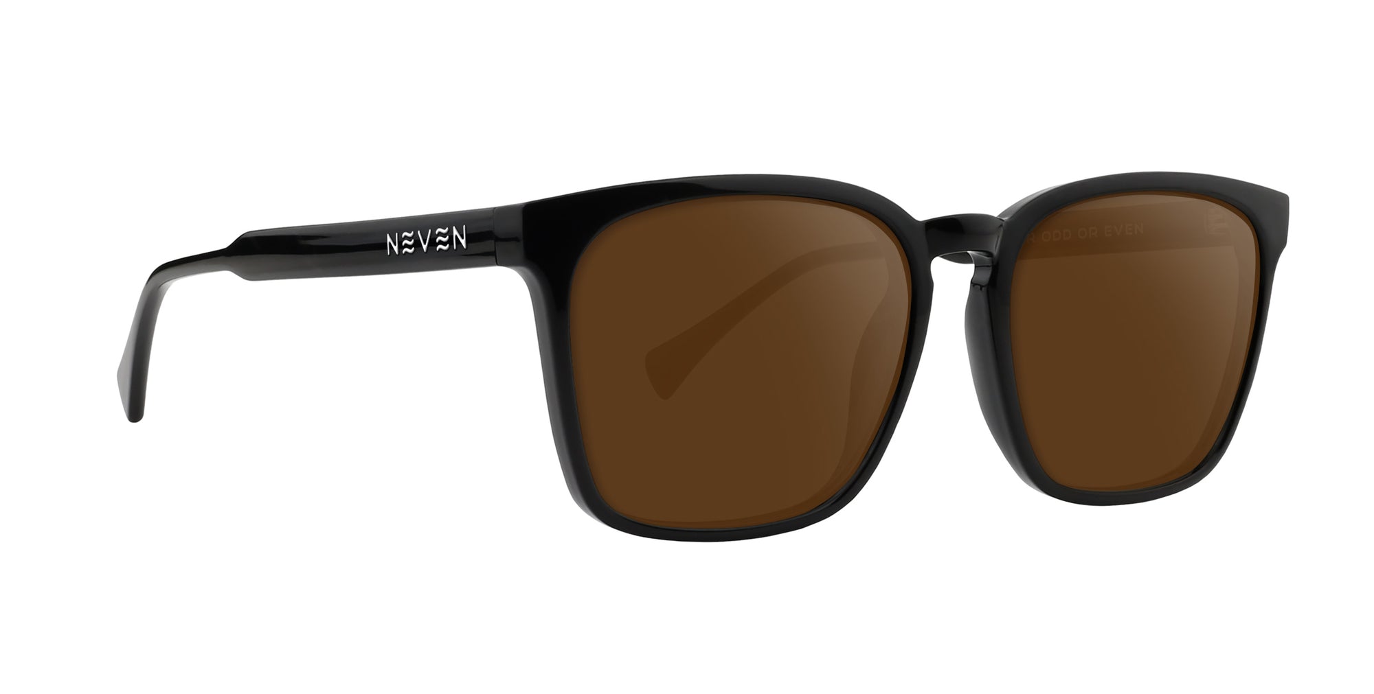 Rufus Black Rectangular prescription glasses with brown lenses .