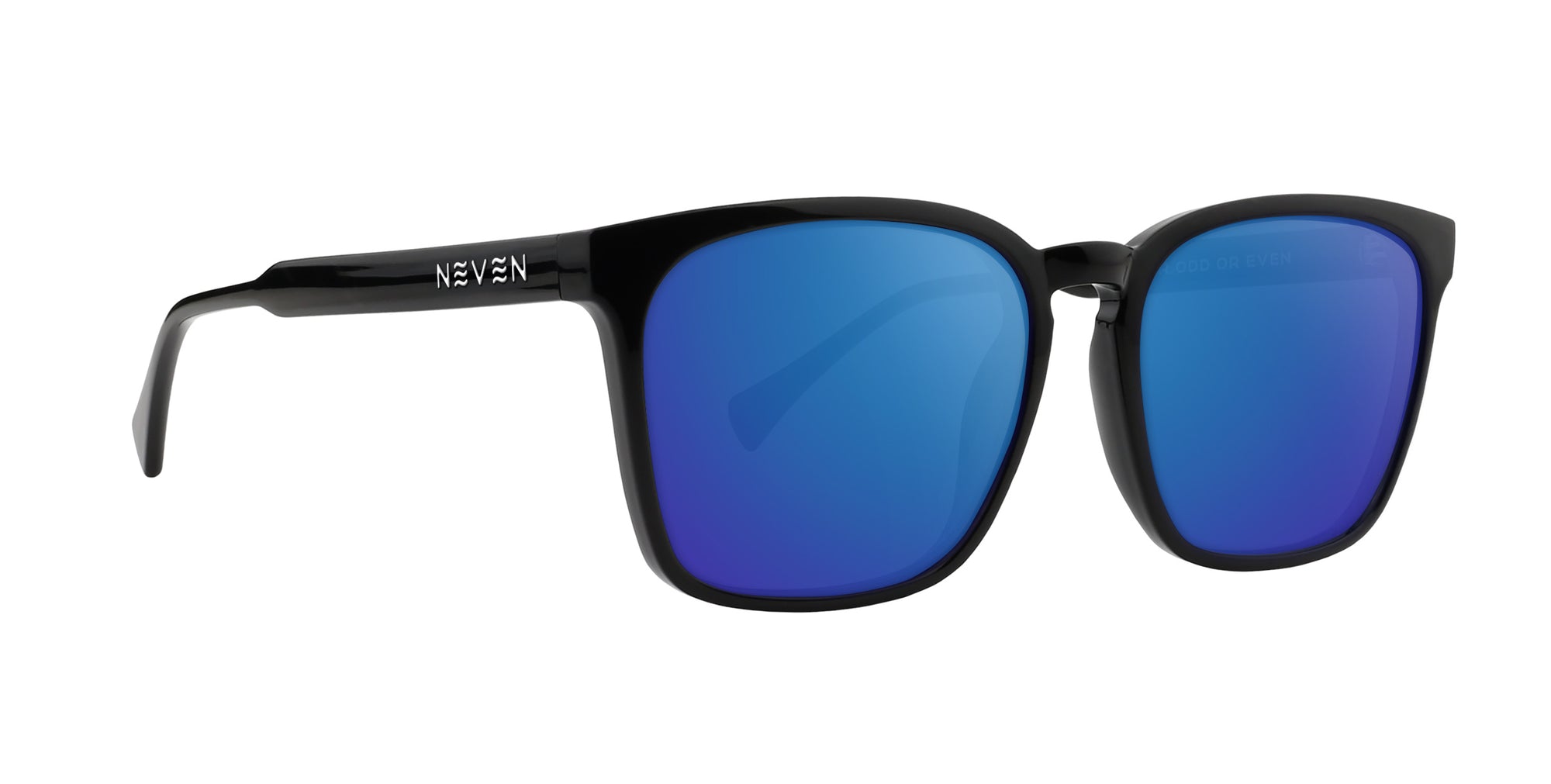 Rufus Black Rectangular prescription glasses with blue lenses .