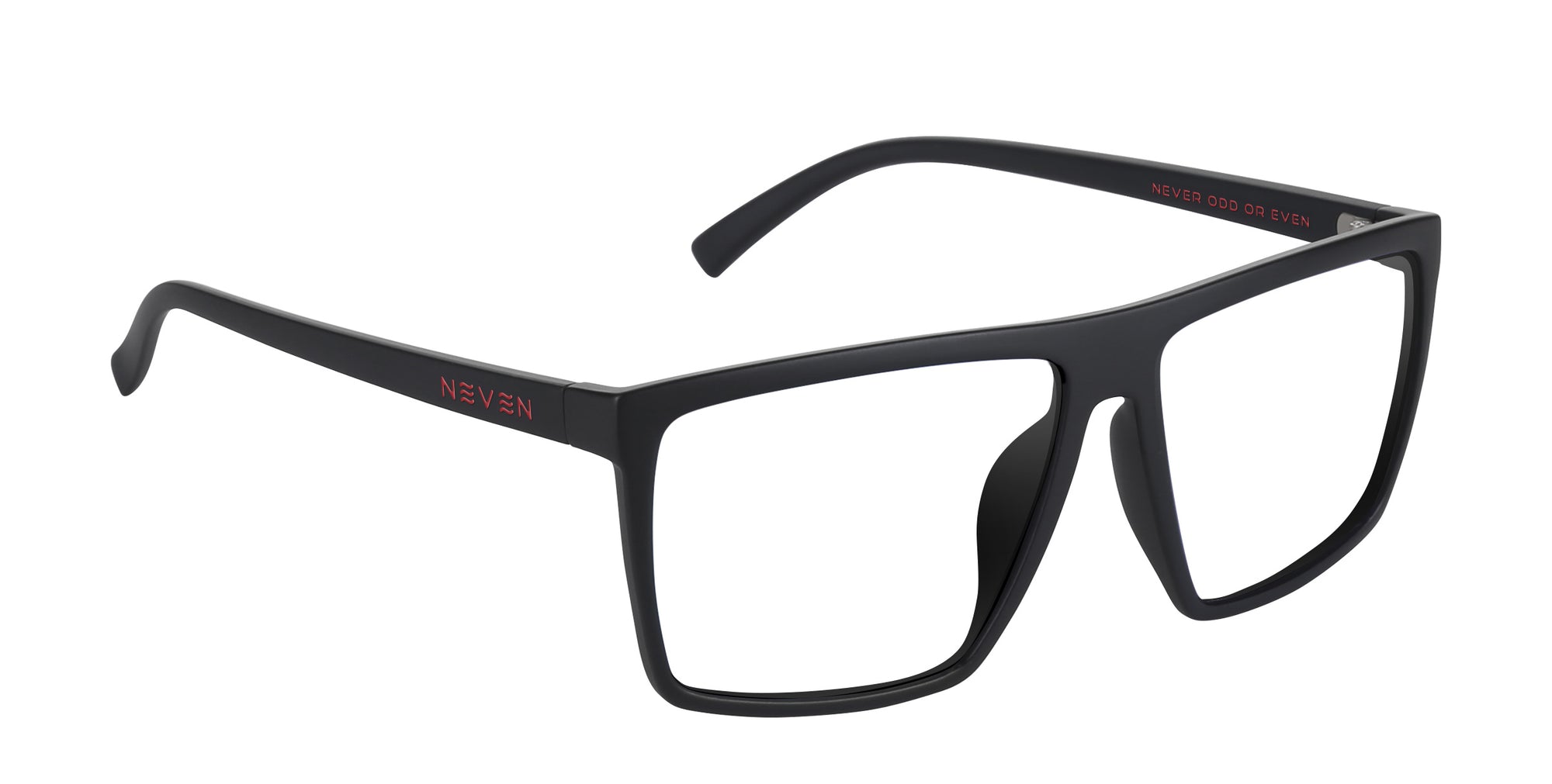 NEVER ODD OR EVEN Black Rectangular Prescription Glasses from Neven Eyewear.