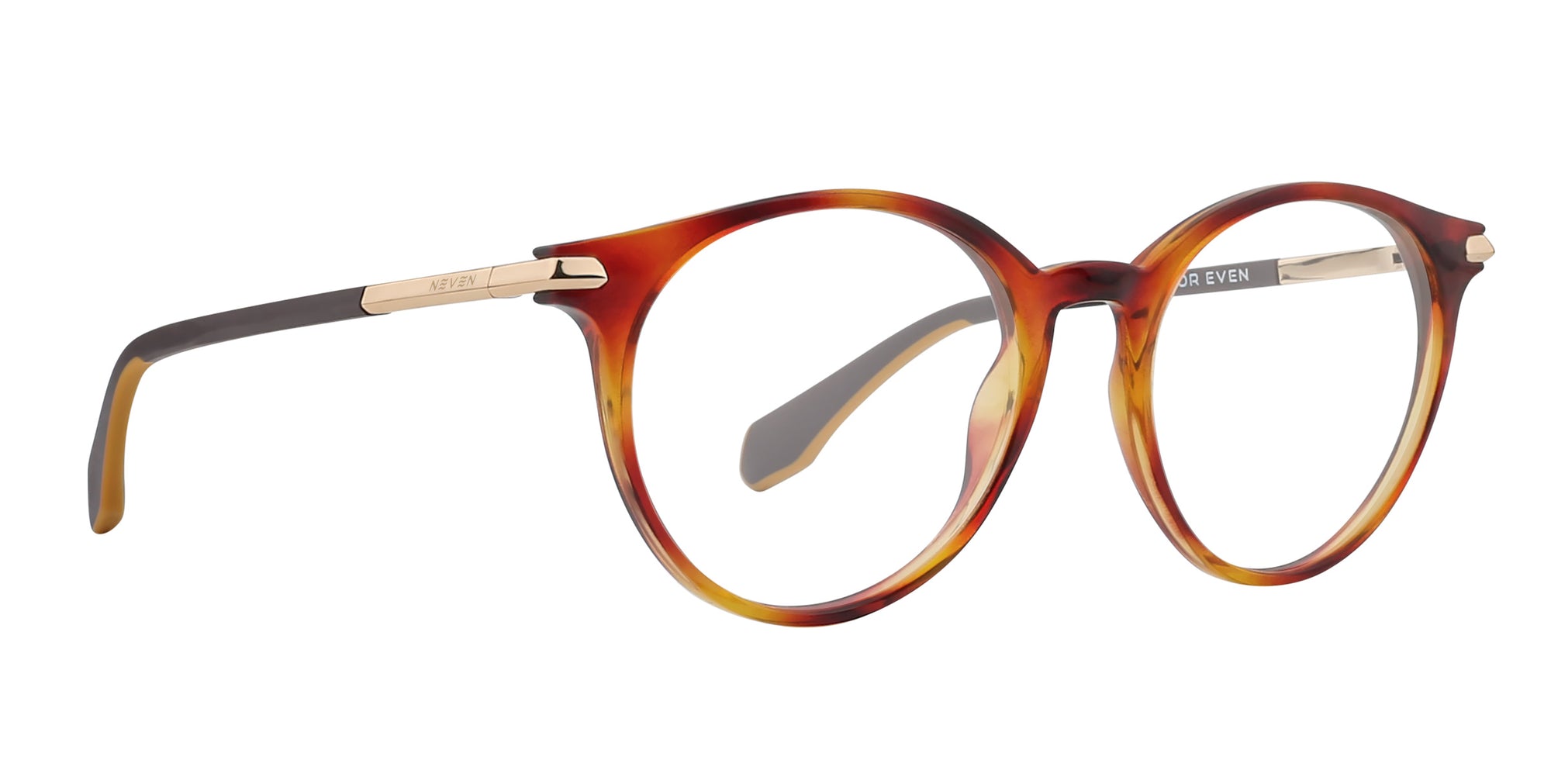 Hicks eyeglasses in tortoiseshell design with gold accents