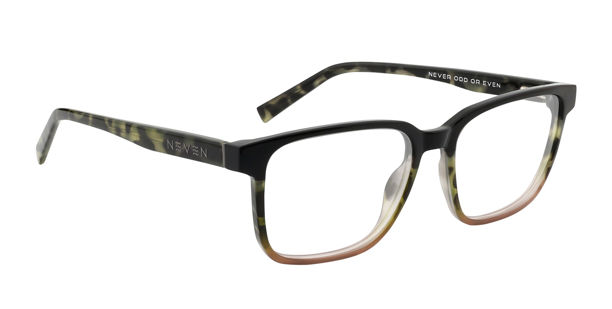 Jester Camo Green Tortoise Rectangular Prescription Glasses from Neven Eyewear.