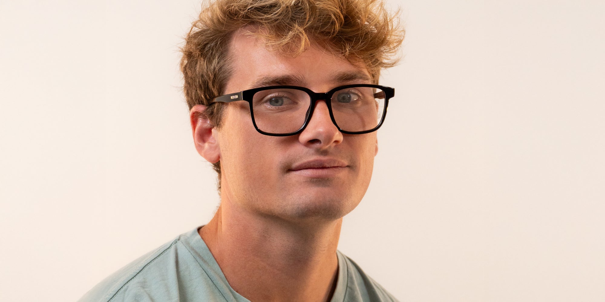 Viper black rectangular prescription glasses from Neven Eyewear.