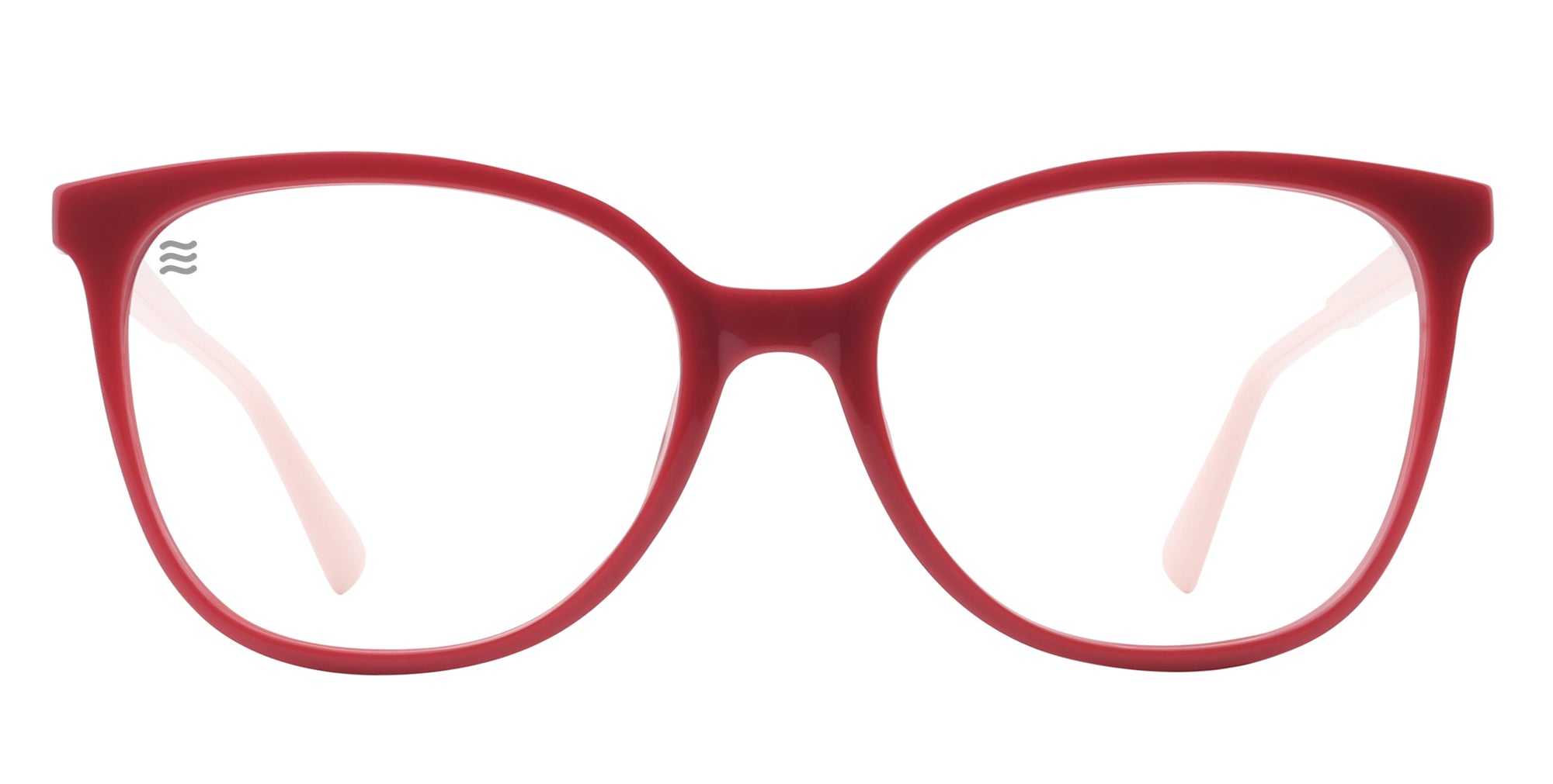 Lynne red cat-eye prescription glasses from Neven Eyewear.