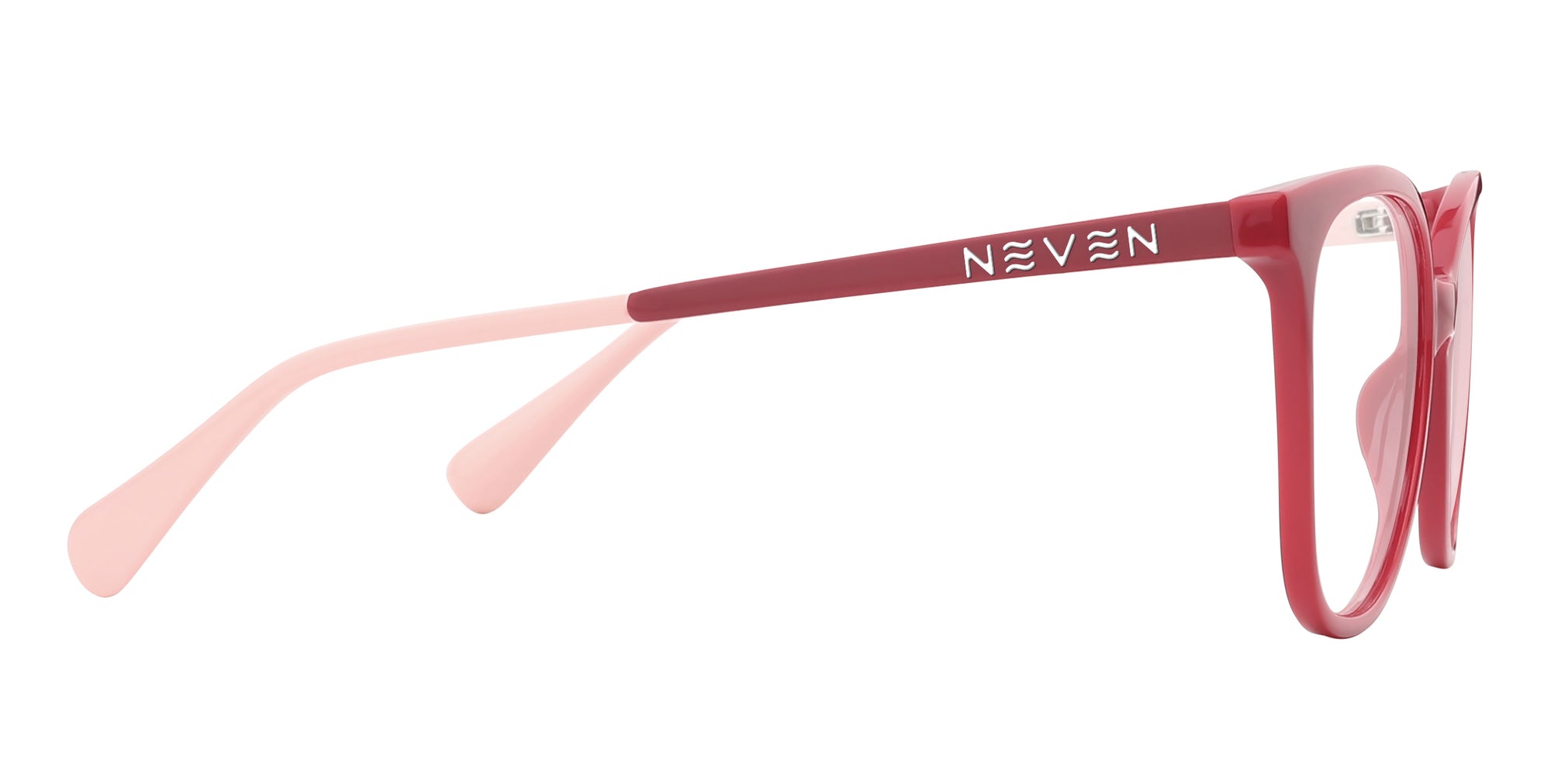 Lynne red cat-eye prescription glasses from Neven Eyewear.