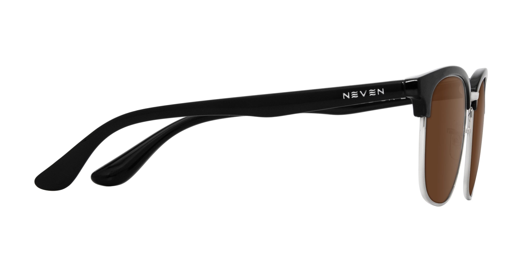 Bullet Black/Silver Browline prescription glasses from Neven Eyewear.