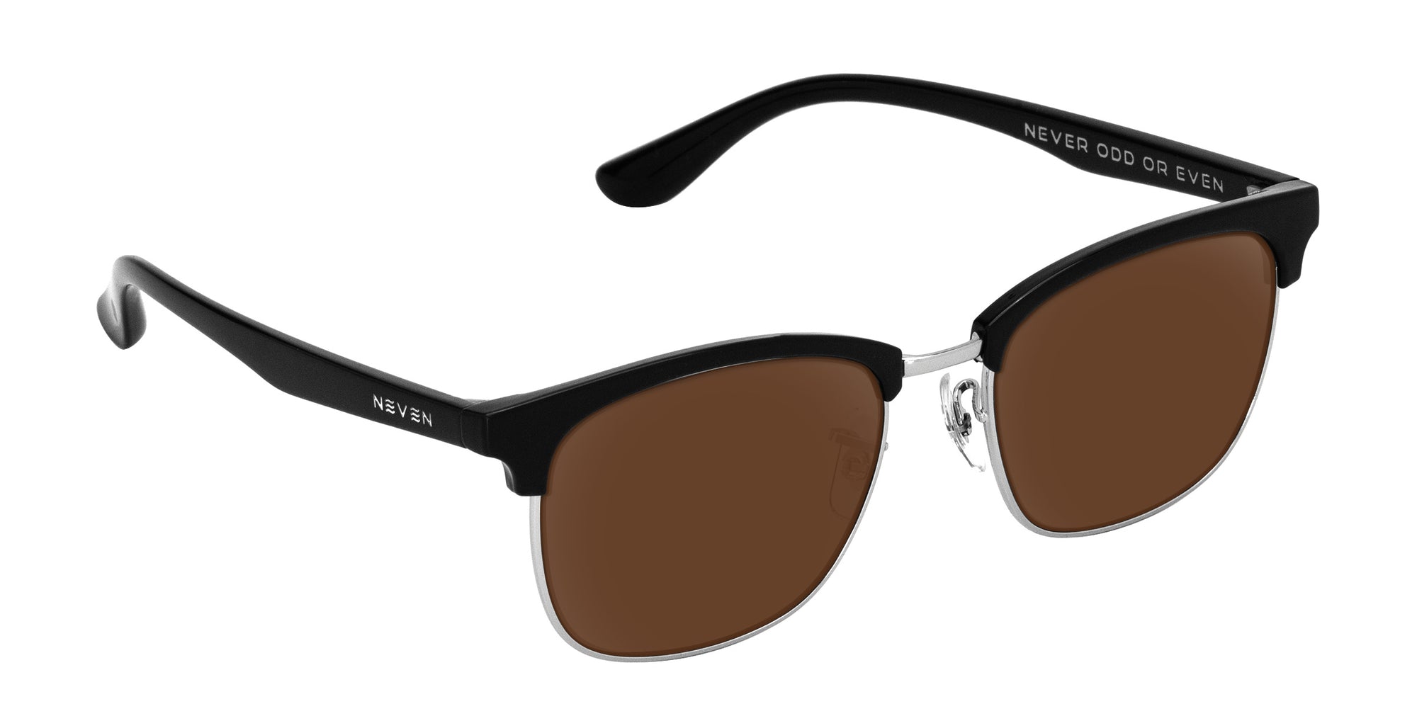 Bullet Black/Silver Browline prescription glasses from Neven Eyewear.