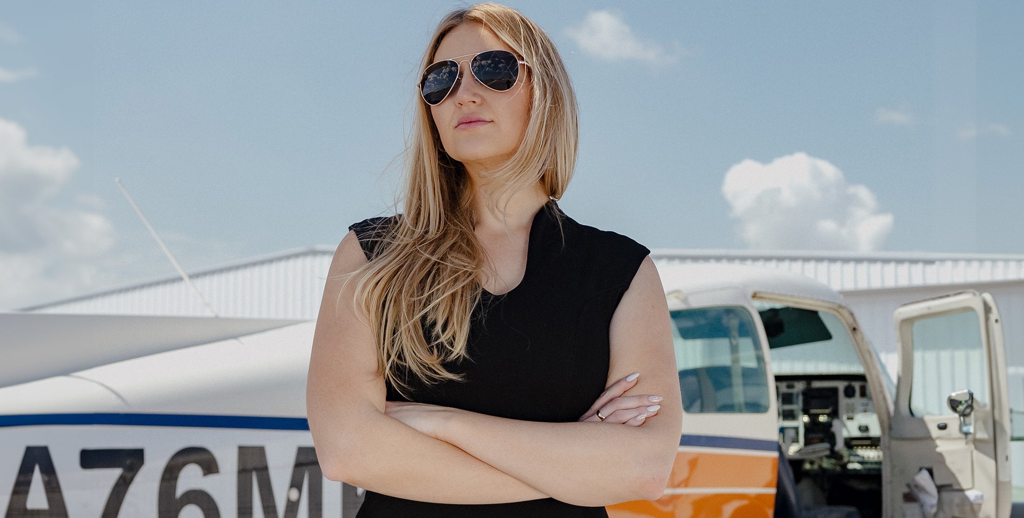 Goose Gold Aviators polarized sunglasses from Neven Eyewear.