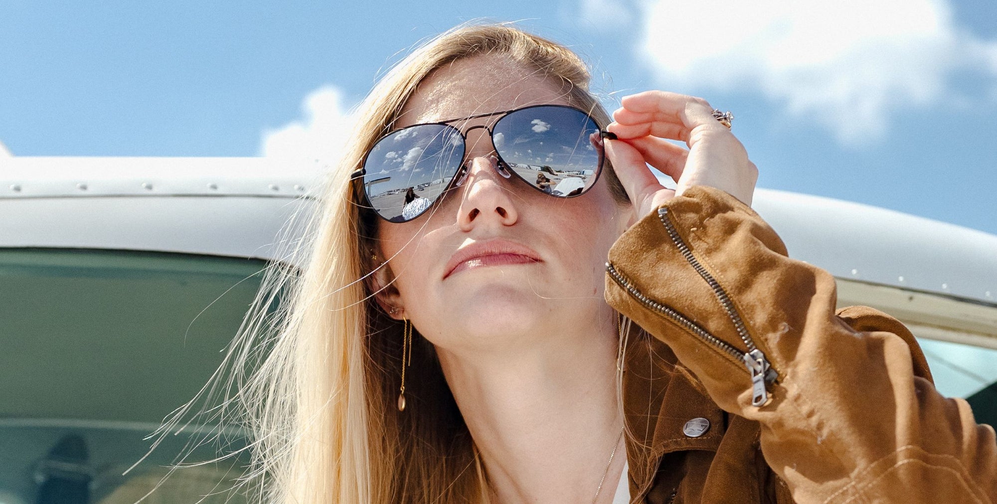 Mavs stainless steel aviator polarized sunglasses from Neven Eyewear.