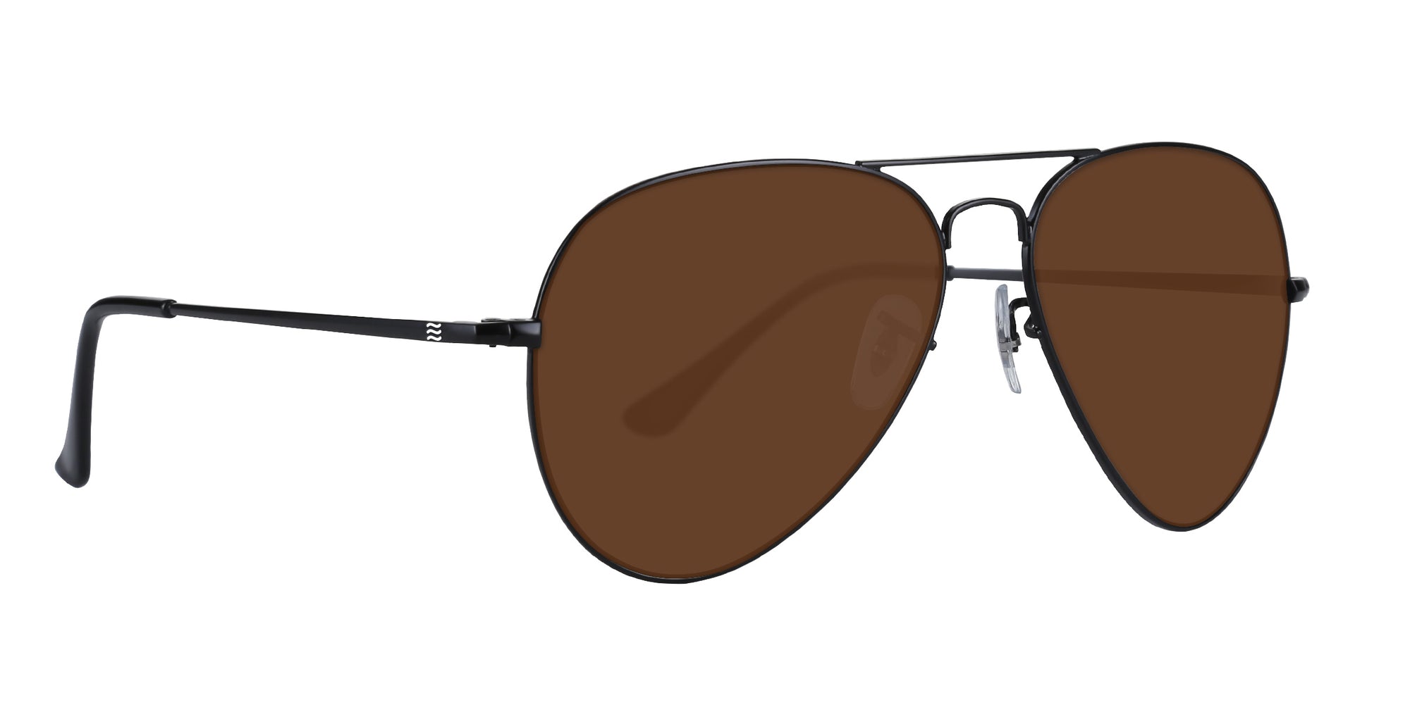Nightfall Black Aviator prescription glasses with brown lenses.