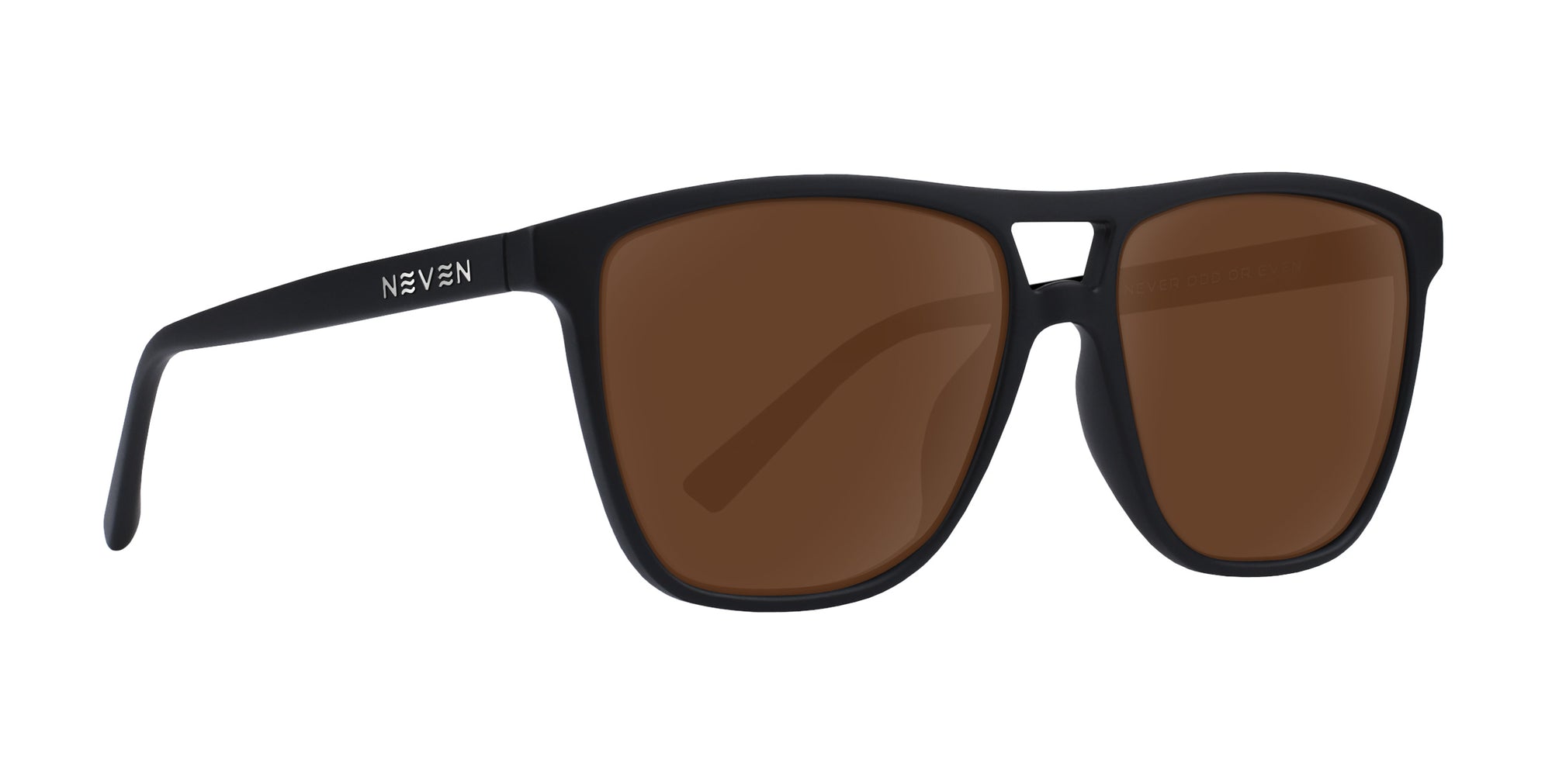 Abyss Black Rectangular prescription glasses with brown lenses .