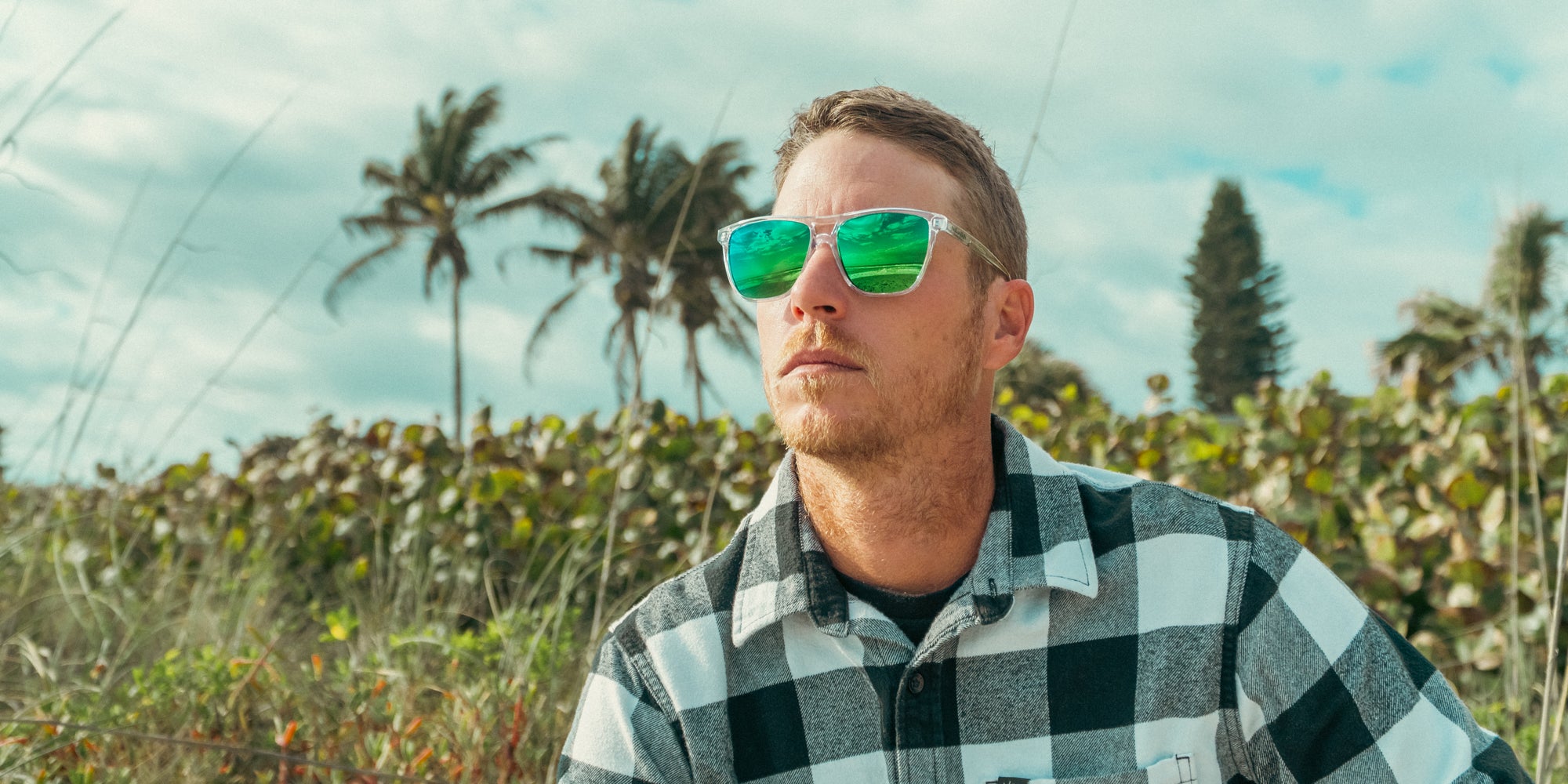 Hangar clear frame polarized sunglasses from Neven Eyewear.