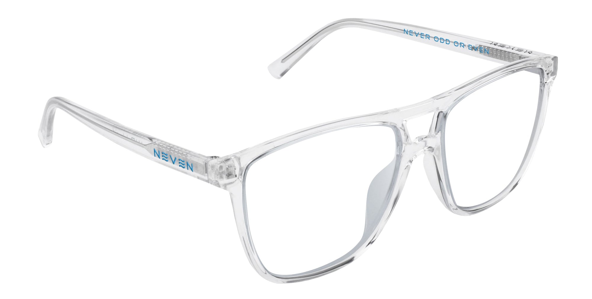 Lucid Clear Rectangular prescription glasses from Neven Eyewear.