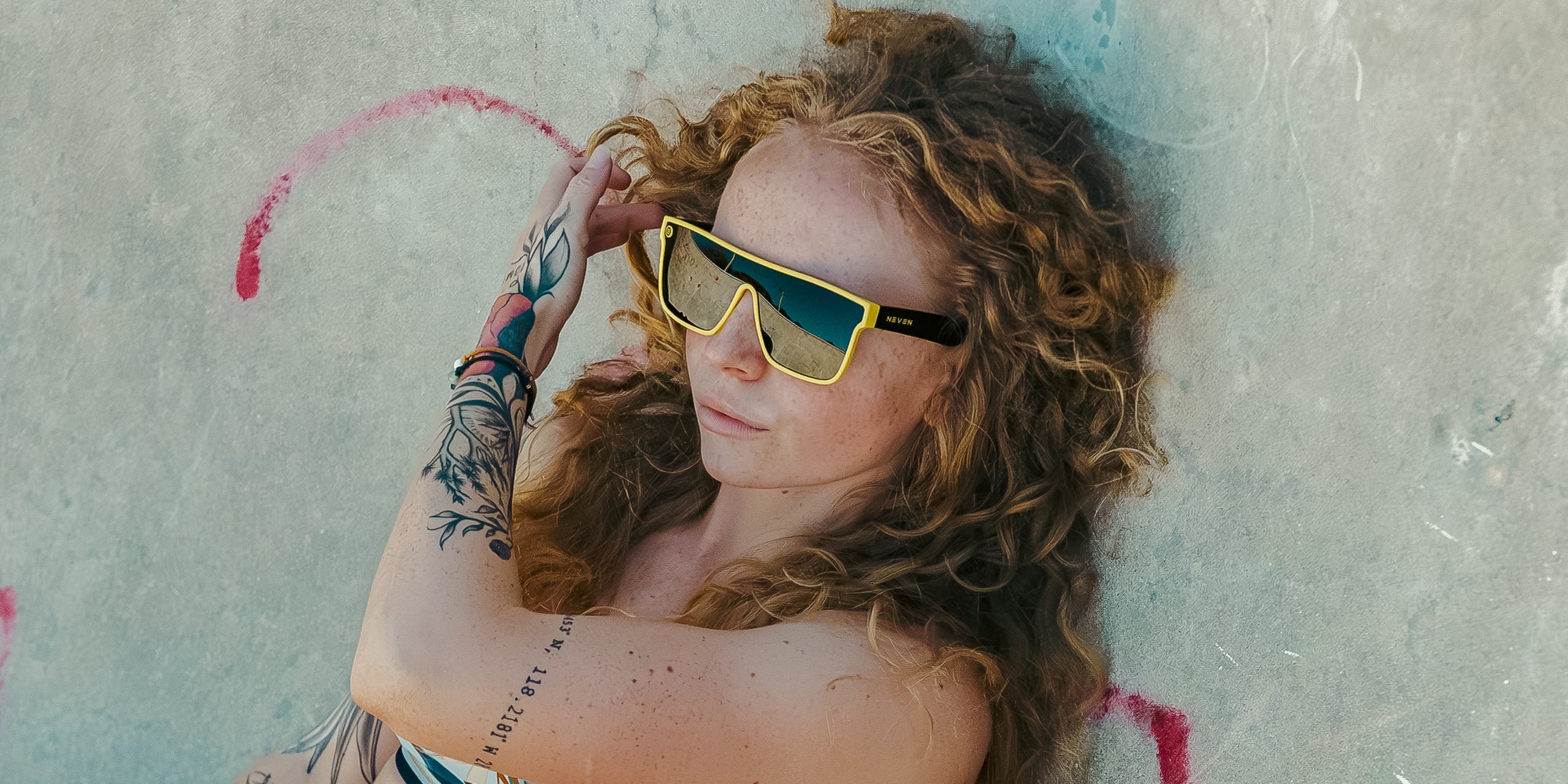 The Swarm black rectangular polarized sunglasses from Neven Eyewear.