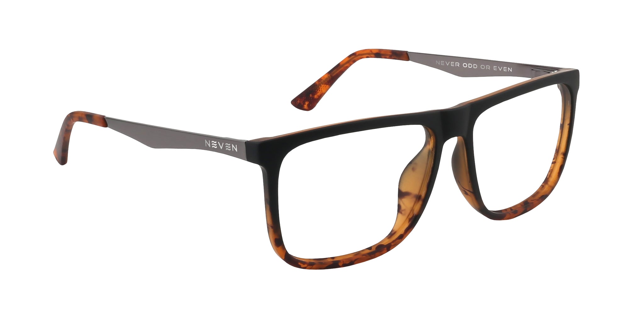 Repeater Black/tortoiseshell Rectangular prescription glasses from Neven Eyewear.