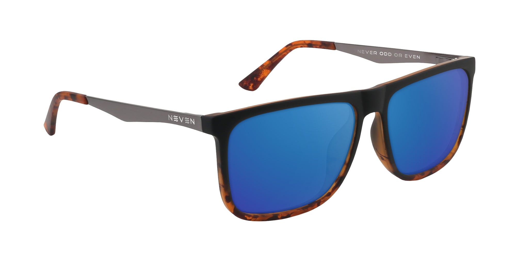 Repeater Black/tortoiseshell Rectangular prescription glasses from Neven Eyewear.