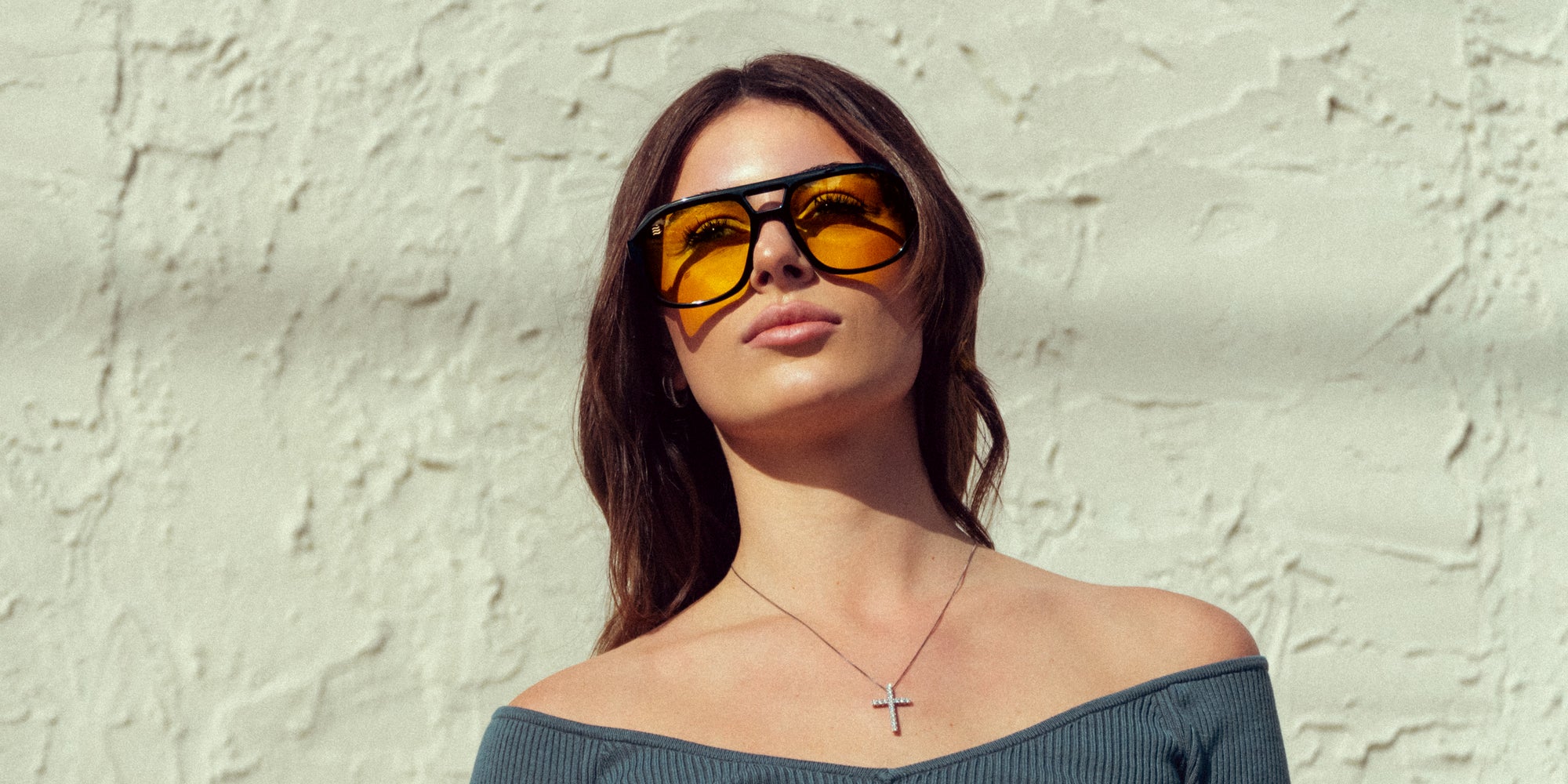 Helios yellow aviator polarized sunglasses from Neven Eyewear.