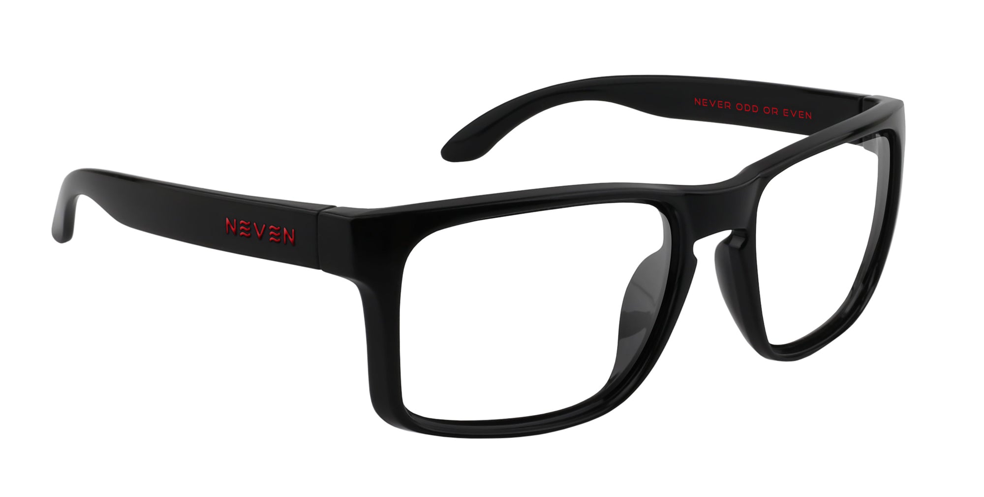 John Wayne Black rectangular prescription glasses from Neven Eyewear Pair name: John Wayne Frame shape: rectangular.